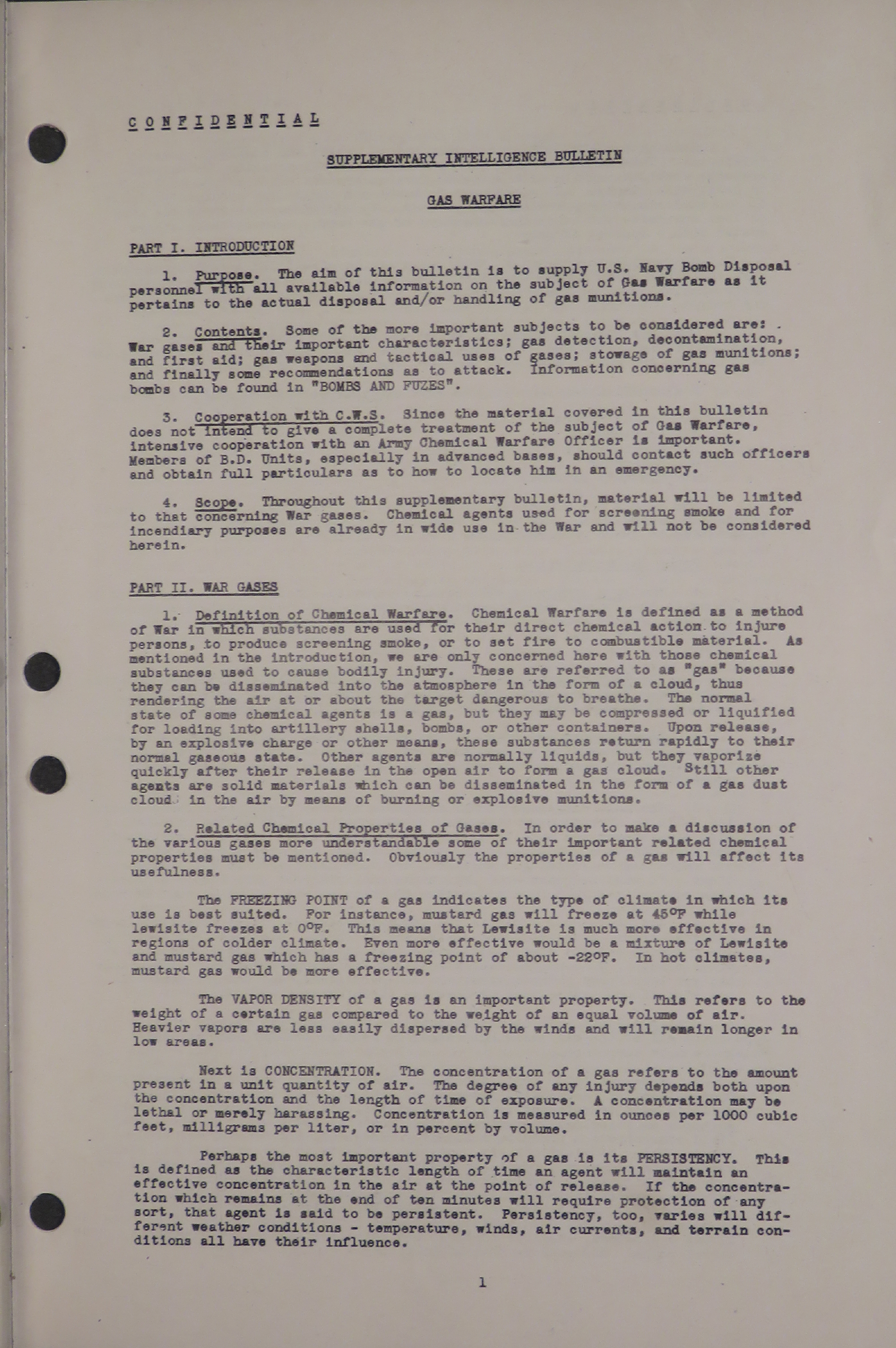 Sample page 3 from AirCorps Library document: U.S. Navy Bomb Disposal Intelligence Bulletin for Gas Warfare