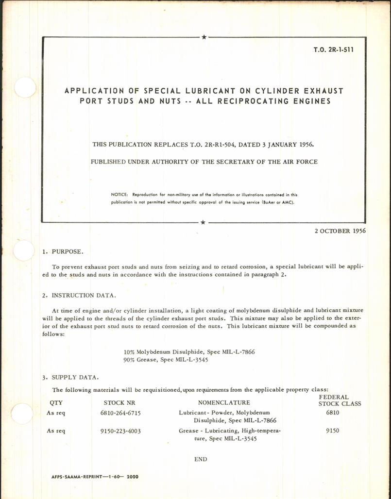 Application of Special Lubricant on Cylinder Exhaust Port Studs and