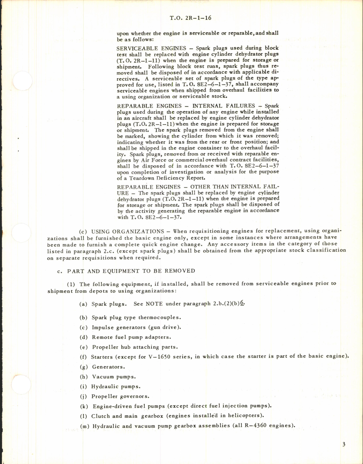 Sample page 3 from AirCorps Library document: Equipment Comprising Complete Reciprocating Type Aircraft Engines