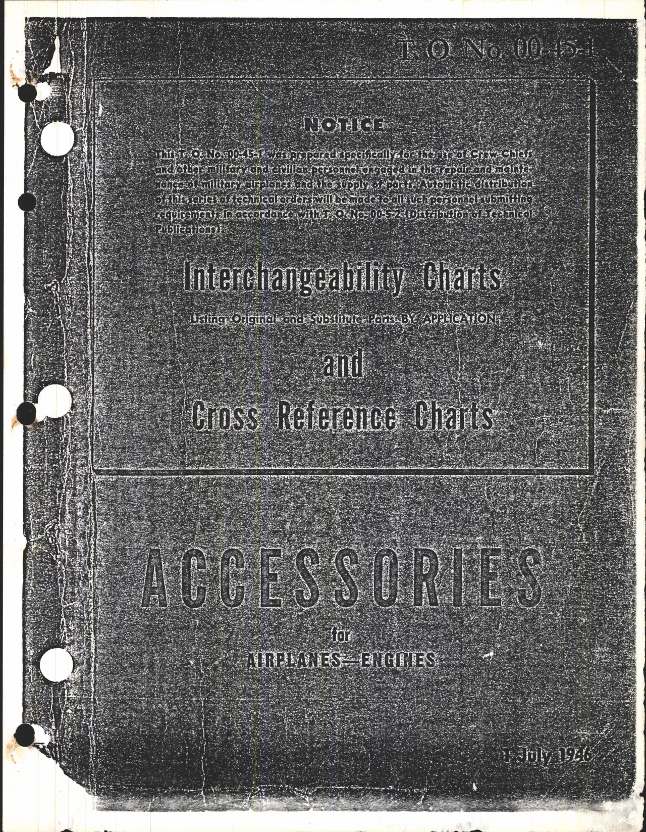 Sample page 1 from AirCorps Library document: Airplane Engine Accessories; Interchangeability Charts and Cross Reference Charts