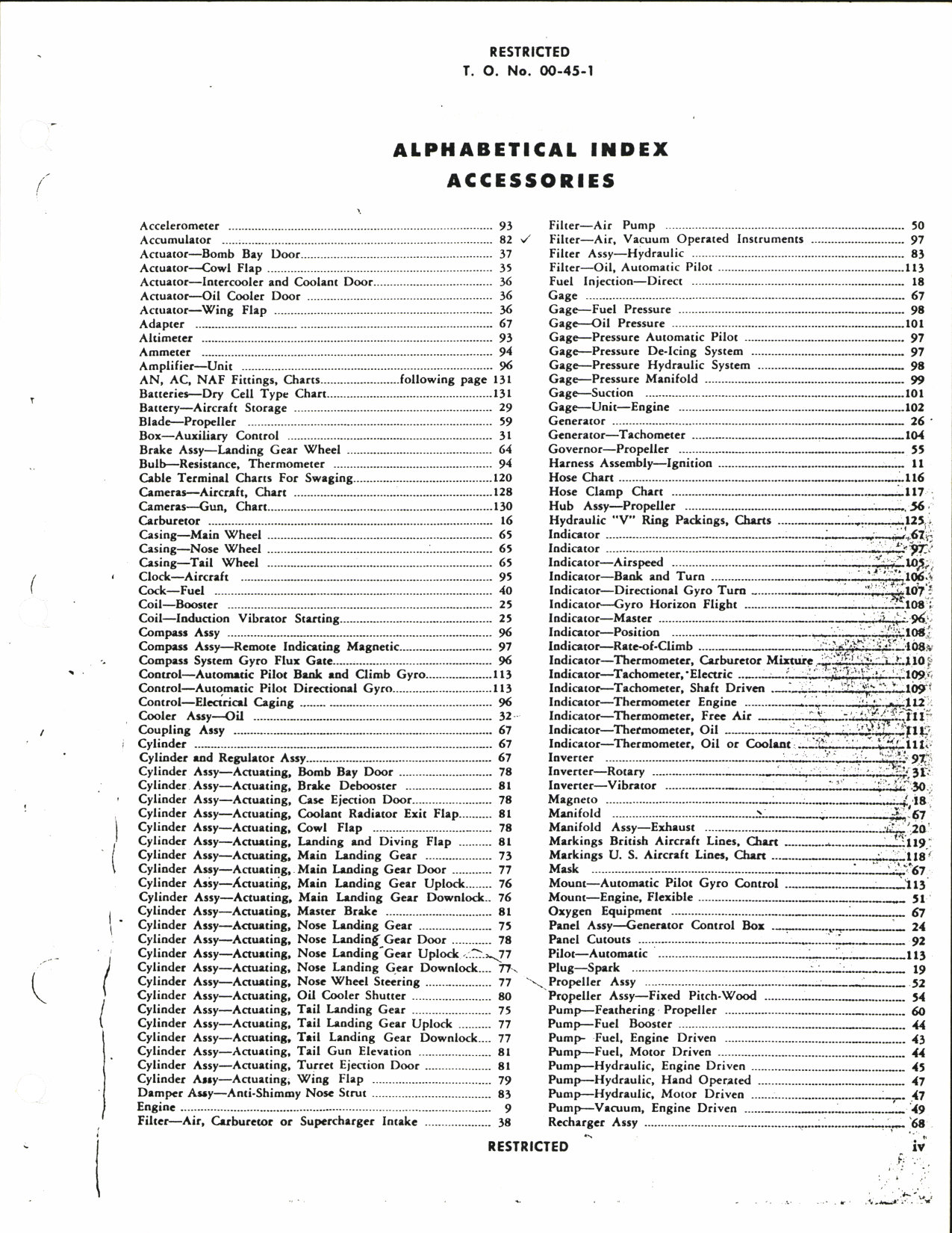 Sample page 7 from AirCorps Library document: Accessories for Airplanes; Engines Interchangeability Charts Listing Original and Cross reference Charts
