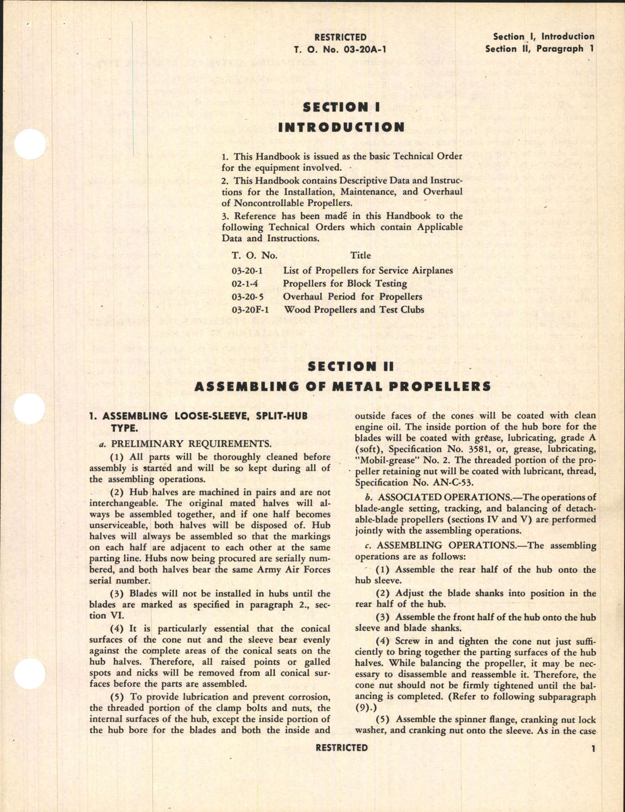 Sample page 5 from AirCorps Library document: Handbook of Instructions for Non-Controllable Propellers