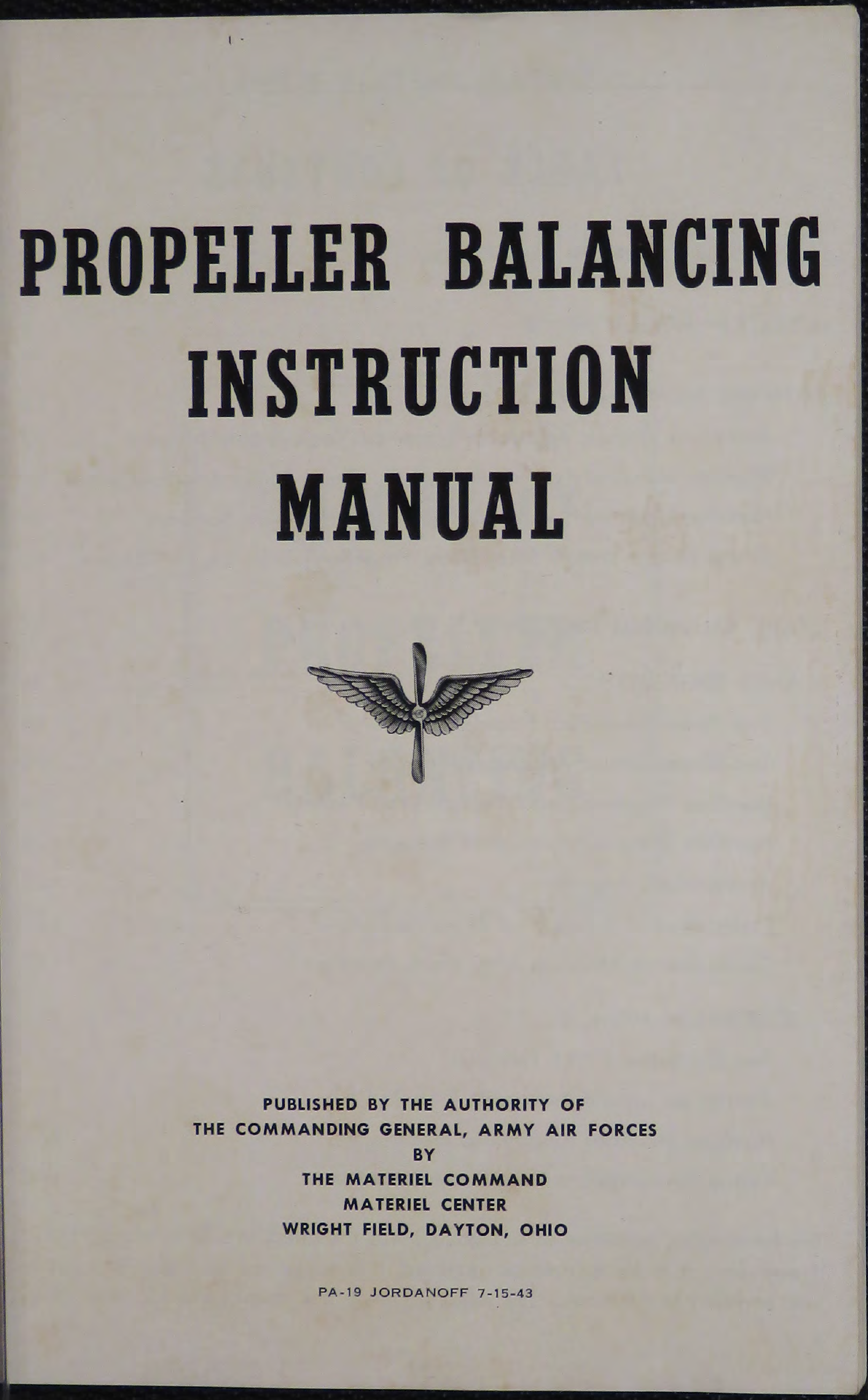 Sample page 3 from AirCorps Library document: Propeller Balancing Instruction Manual