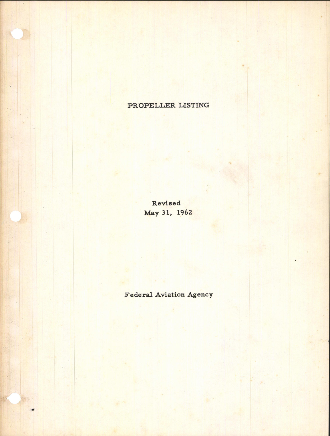 Sample page 1 from AirCorps Library document: Propeller Listing