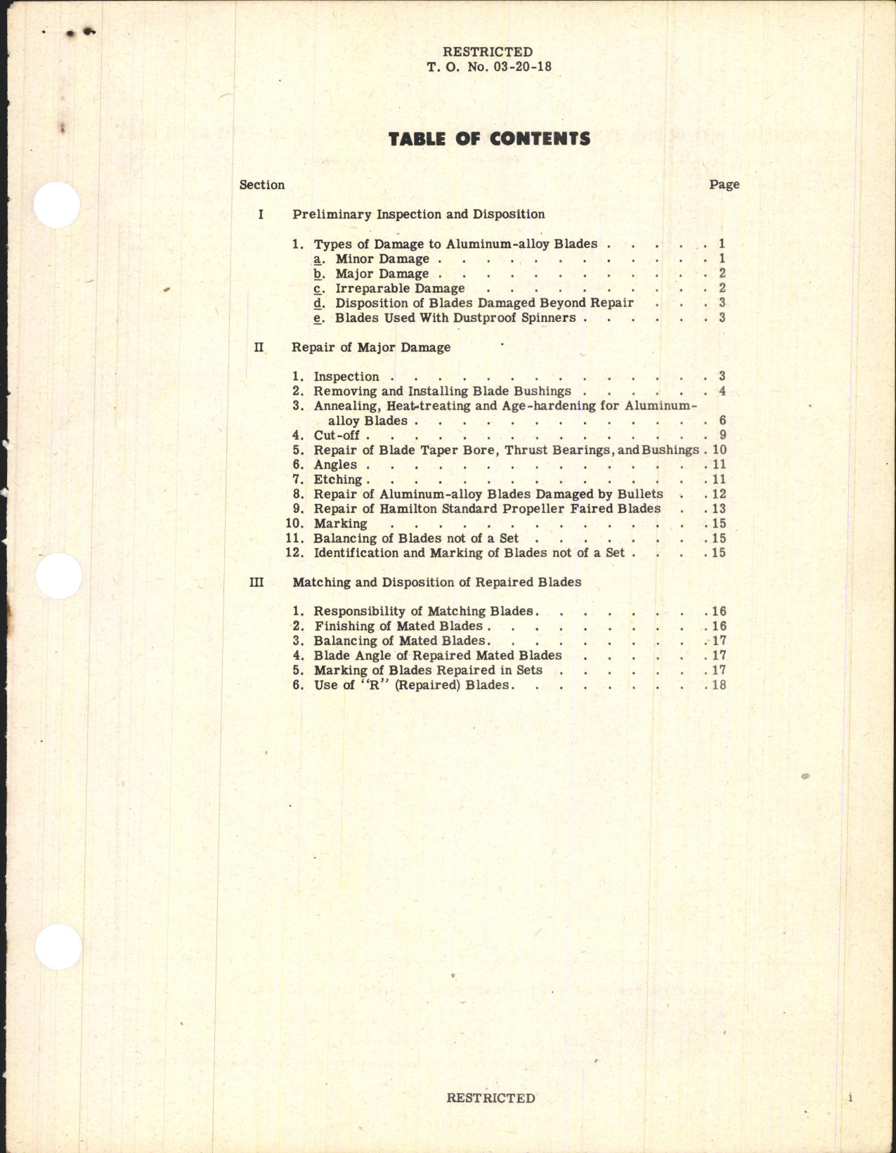 Sample page 3 from AirCorps Library document: Propellers and Accessories; Inspection, Repair, and Disposition of Damaged Aluminum-Alloy Propeller Blades