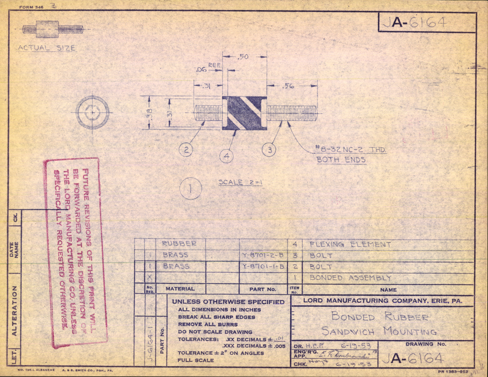 Sample page 3 from AirCorps Library document: Lord Manufacturing; Bonded Rubber Sandwich Mounting and Tube Form Mounting