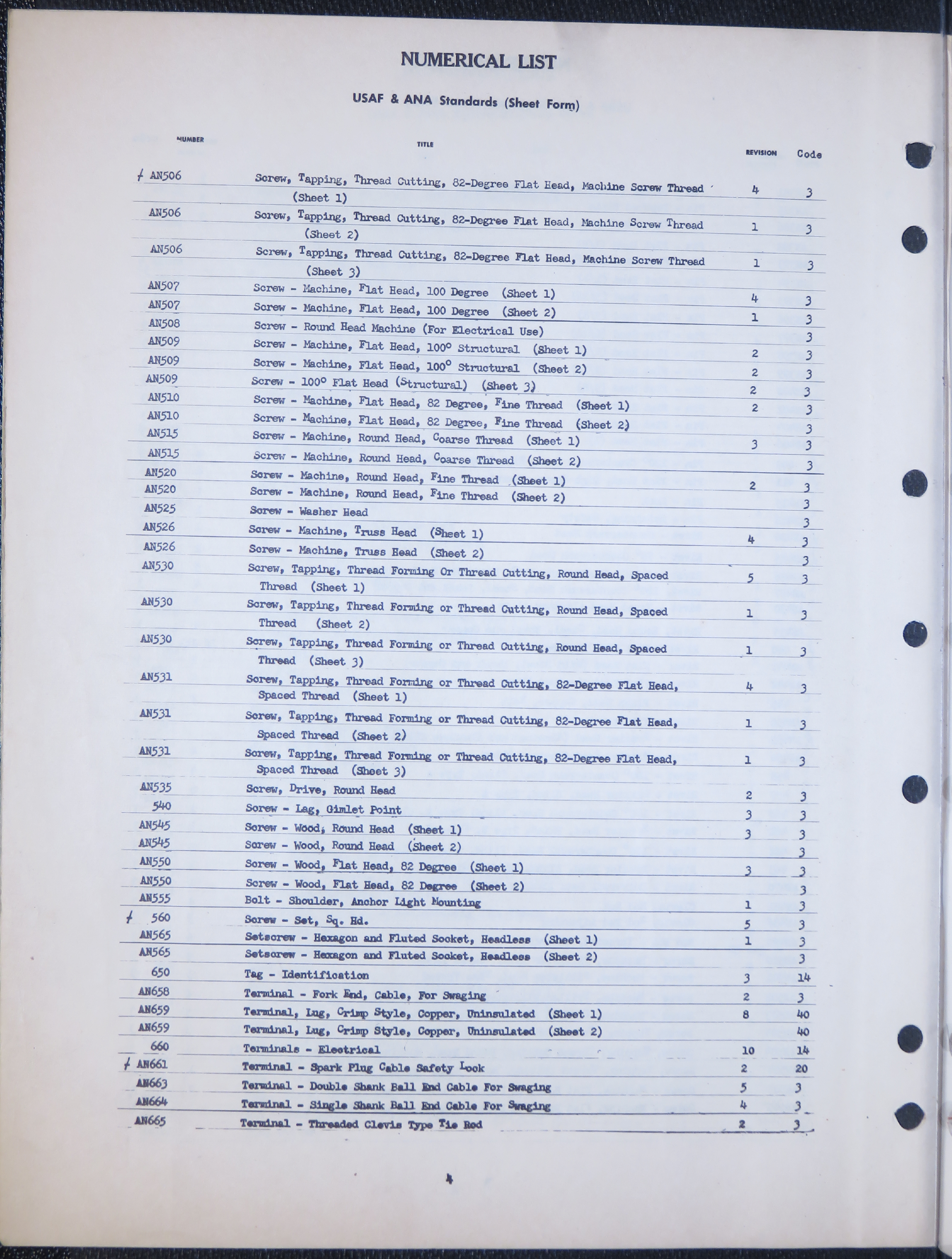 Sample page 6 from AirCorps Library document: Numerical List of US Air Force - Navy Aeronautical Military (MS) Standards