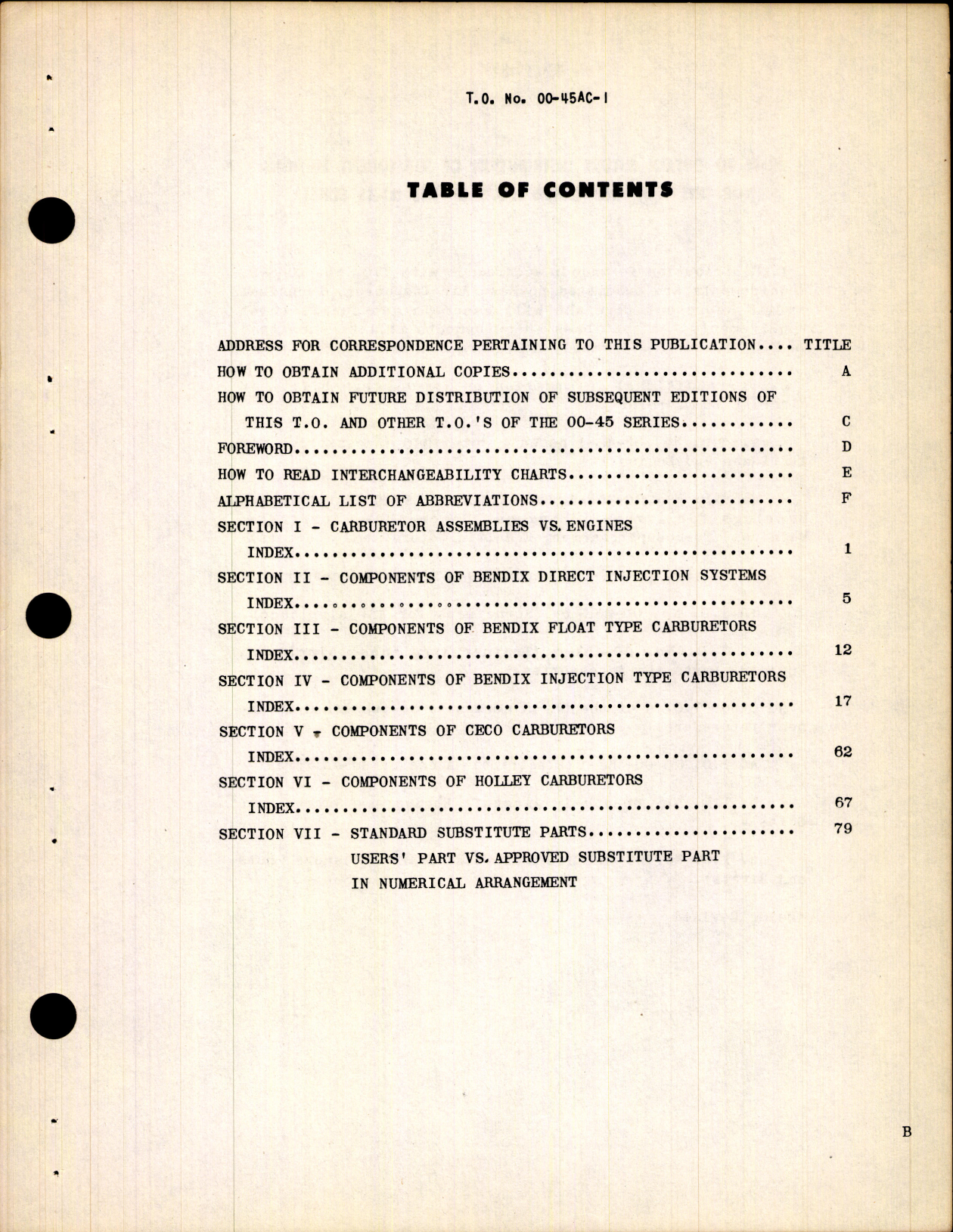 Sample page 7 from AirCorps Library document: Interchangeability Charts - Carburetors Assemblies and Components for Aircraft