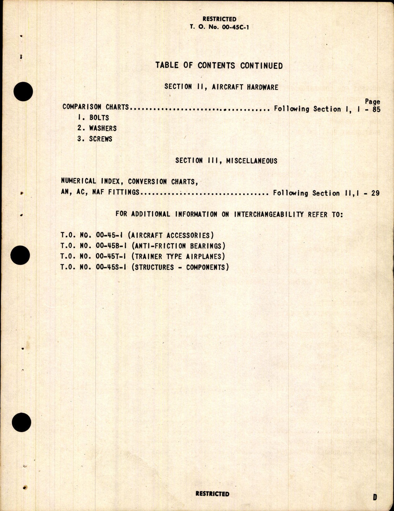 Sample page 7 from AirCorps Library document: Interchangeability Charts - Components of Aircraft - Accessories