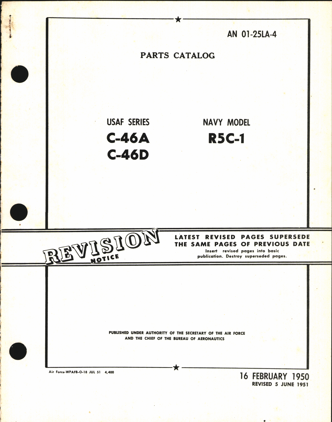 Sample page 1 from AirCorps Library document: Parts Catalog for C-46A, C-46D, and R5C-1