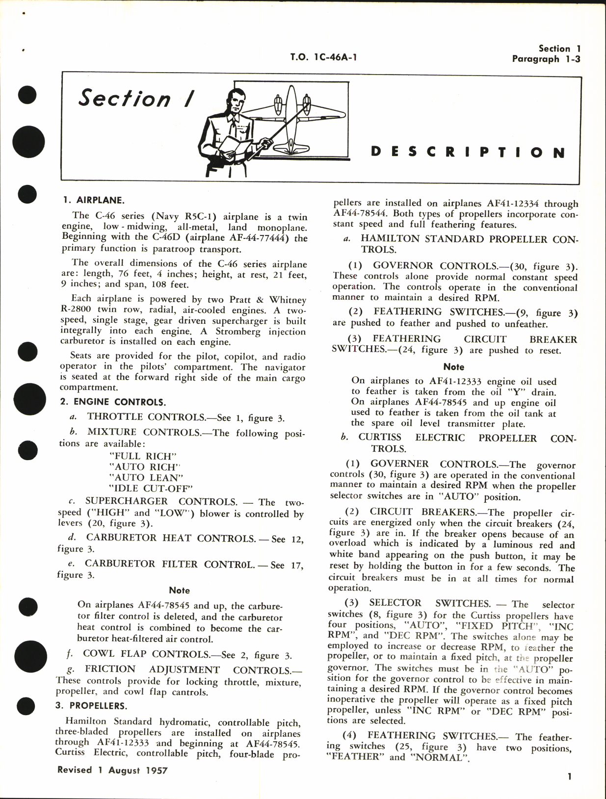 Sample page 7 from AirCorps Library document: Flight Handbook for C-46A, C-46D, C-46F, and R5C-1