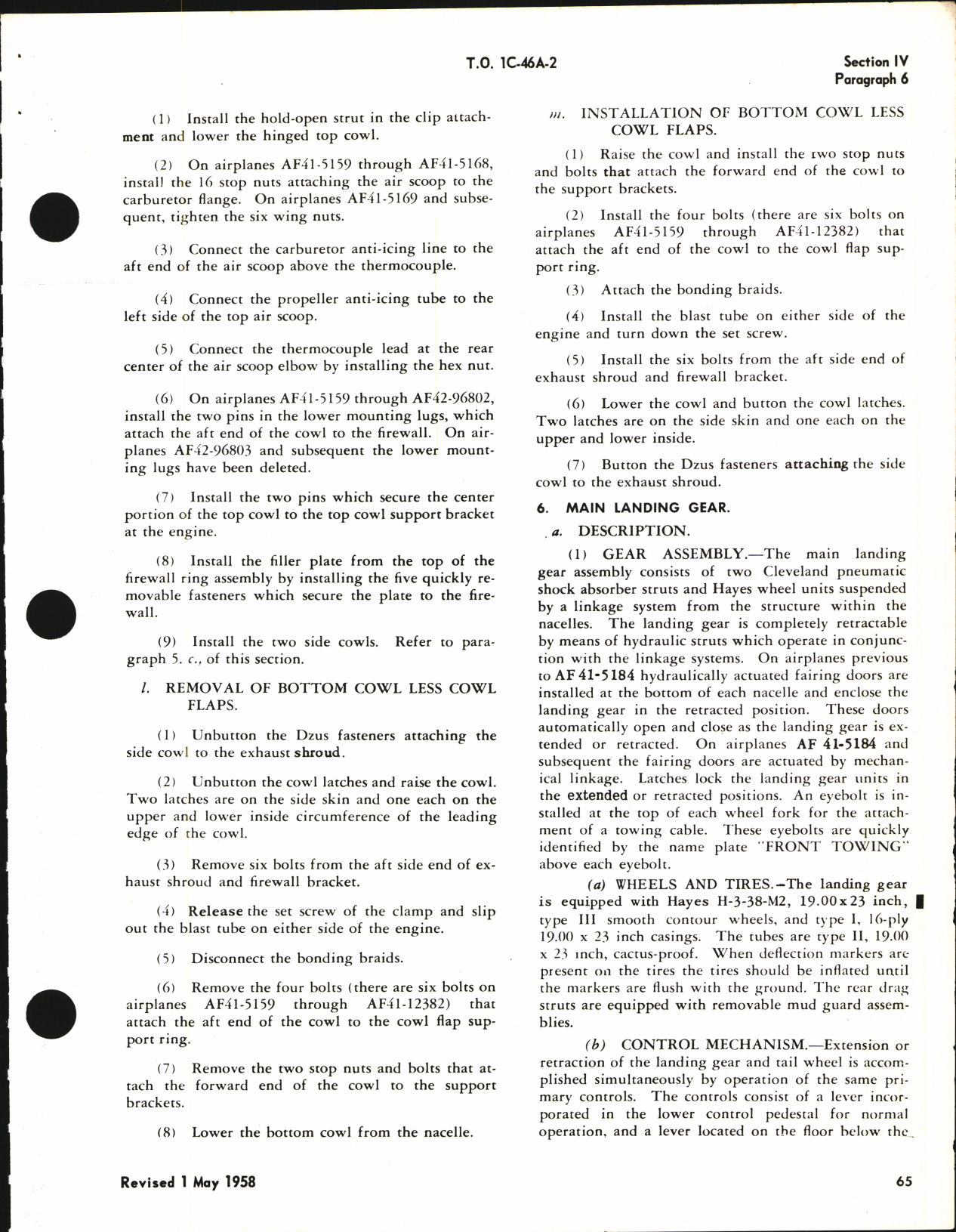 Sample page 5 from AirCorps Library document: Maintenance Instructions for C-46, ZC-46A, C-46D, C-46F, and R5C-1