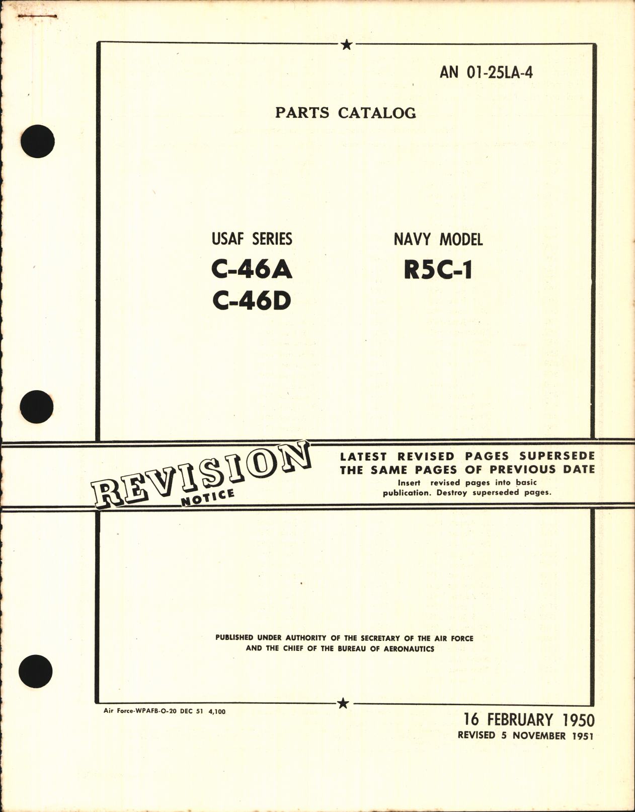 Sample page 1 from AirCorps Library document: Parts Catalog for C-46A, C-46D, and R5C-1