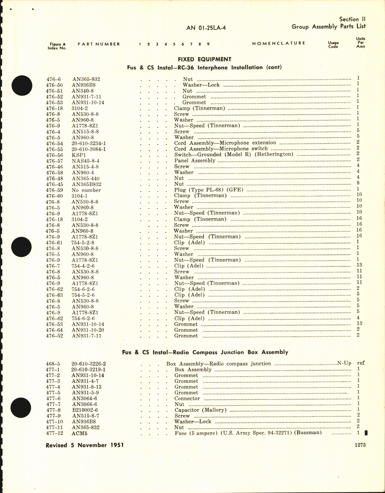 Sample page 5 from AirCorps Library document: Parts Catalog for C-46A, C-46D, and R5C-1