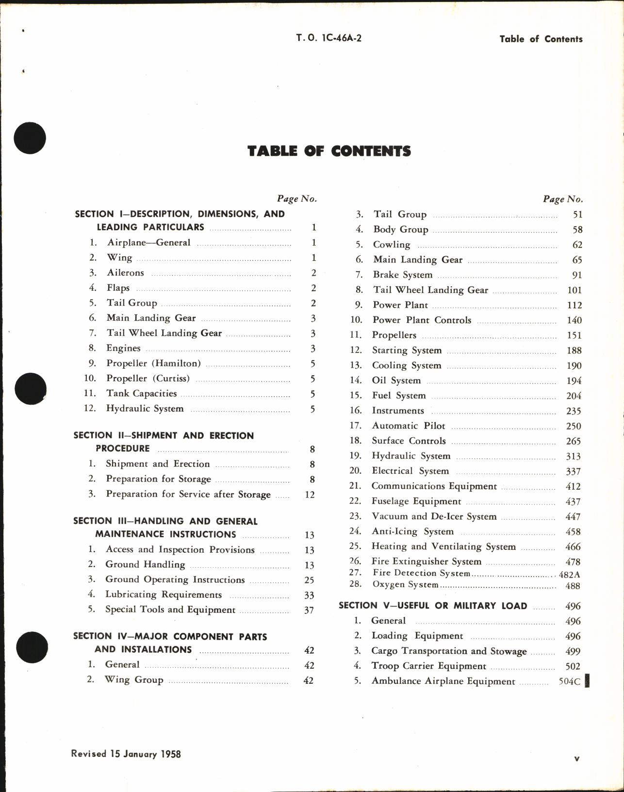 Sample page 5 from AirCorps Library document: Maintenance Instructions for C-46, ZC-46A, C-46D, C-46F, and R5C-1