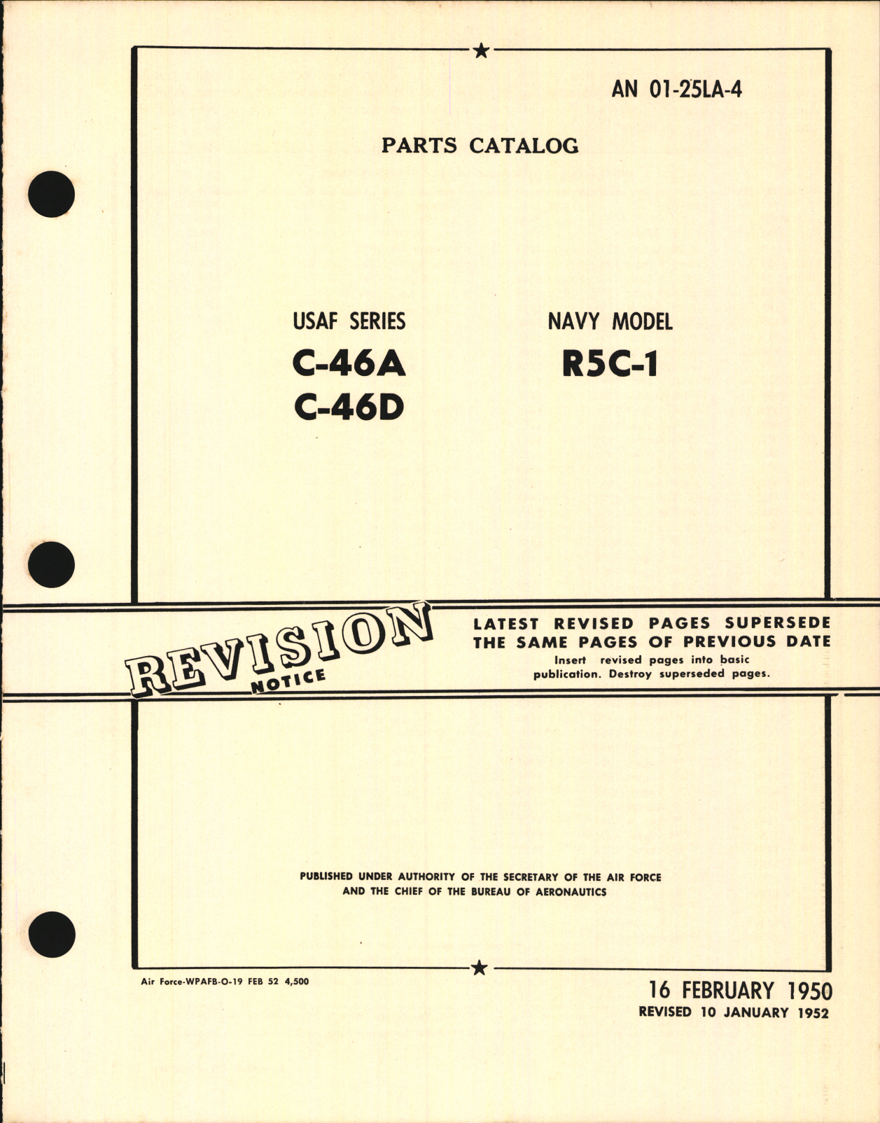 Sample page 1 from AirCorps Library document: Parts Catalog for C-46A, C-46D, and R5C-1