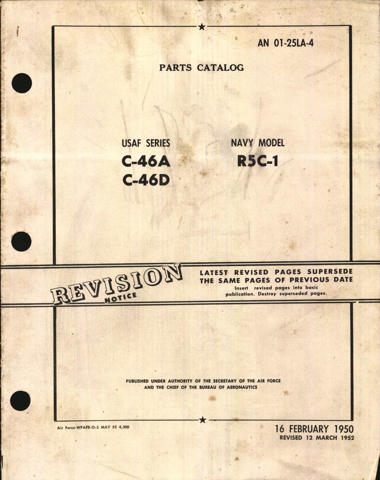 Sample page 1 from AirCorps Library document: Parts Catalog for C-46A, C-46D, and R5C-1