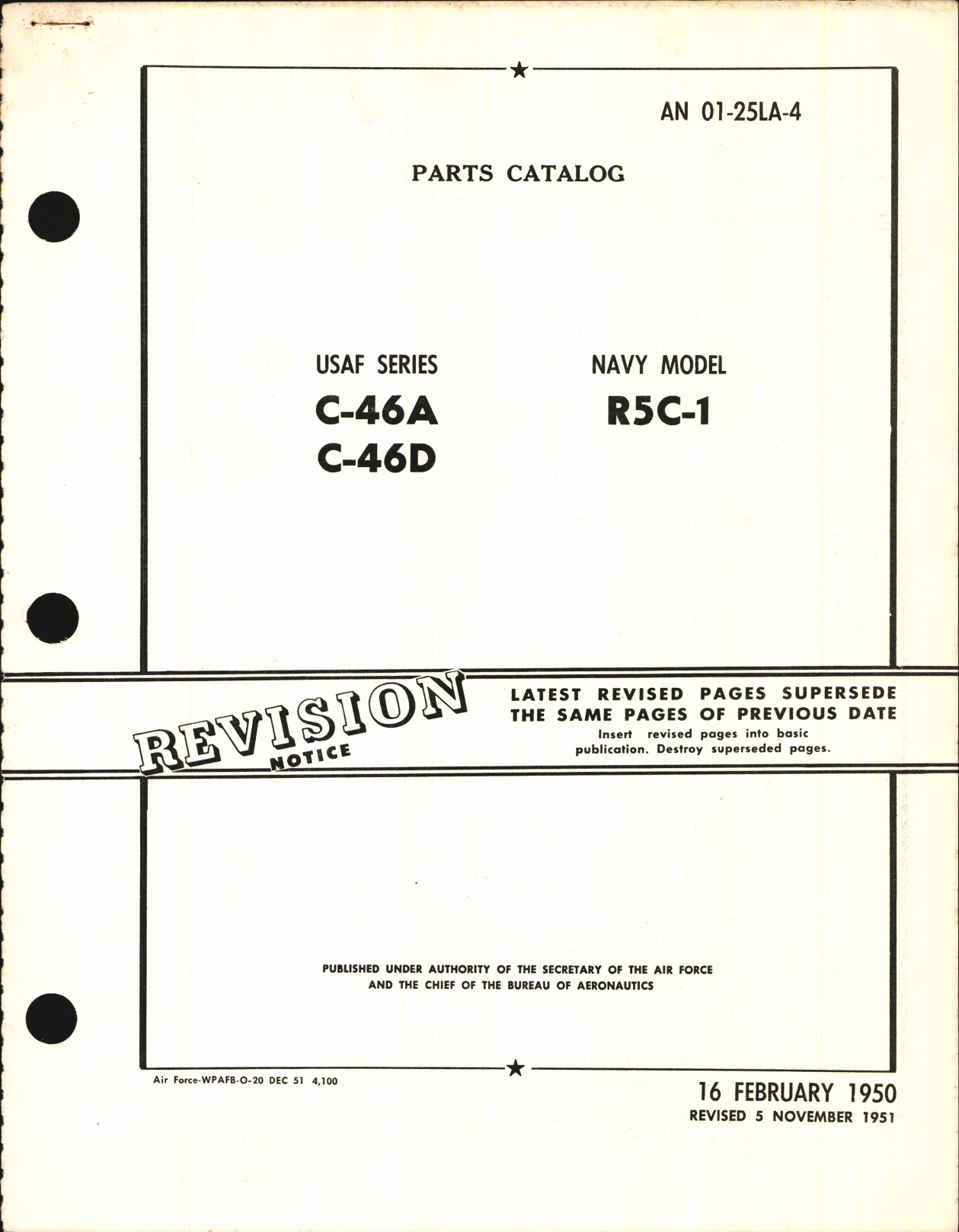 Sample page 1 from AirCorps Library document: Parts Catalog for C-46A, C-46D, and R5C-1