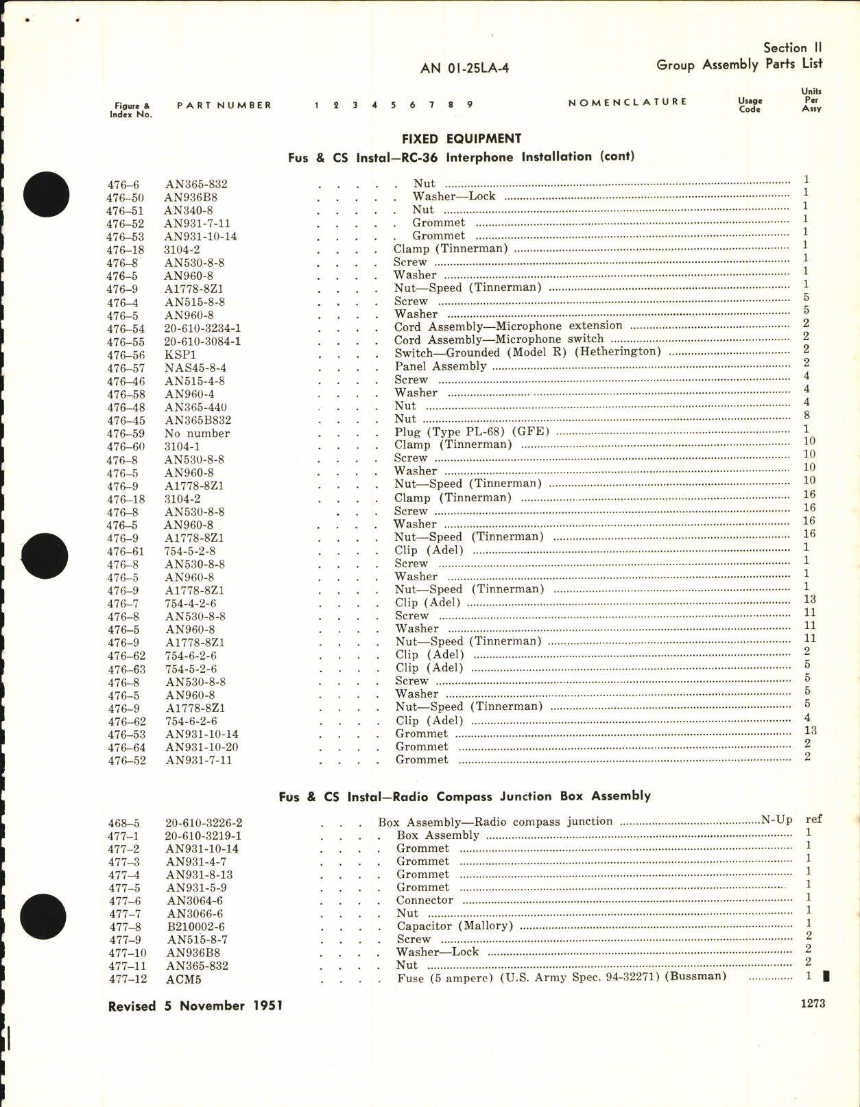 Sample page 5 from AirCorps Library document: Parts Catalog for C-46A, C-46D, and R5C-1