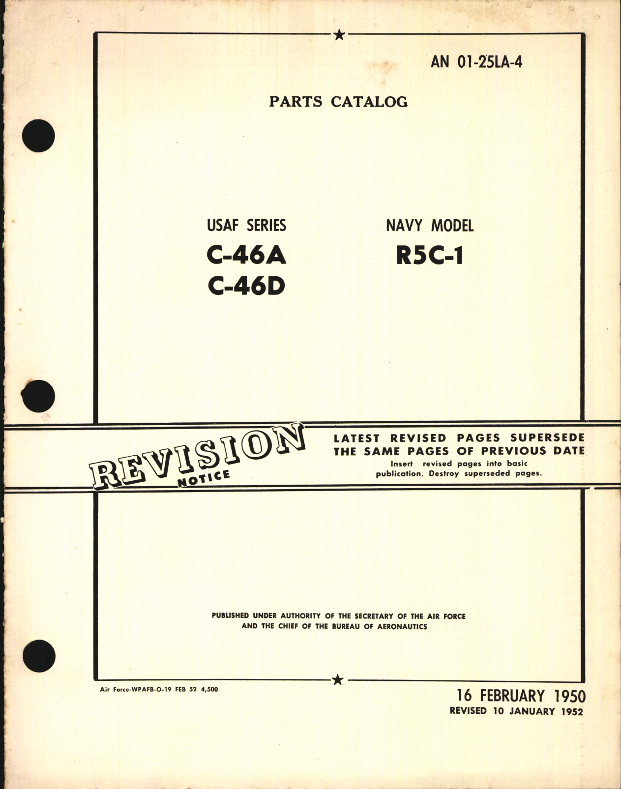 Sample page 1 from AirCorps Library document: Parts Catalog for C-46A, C-46D, and R5C-1