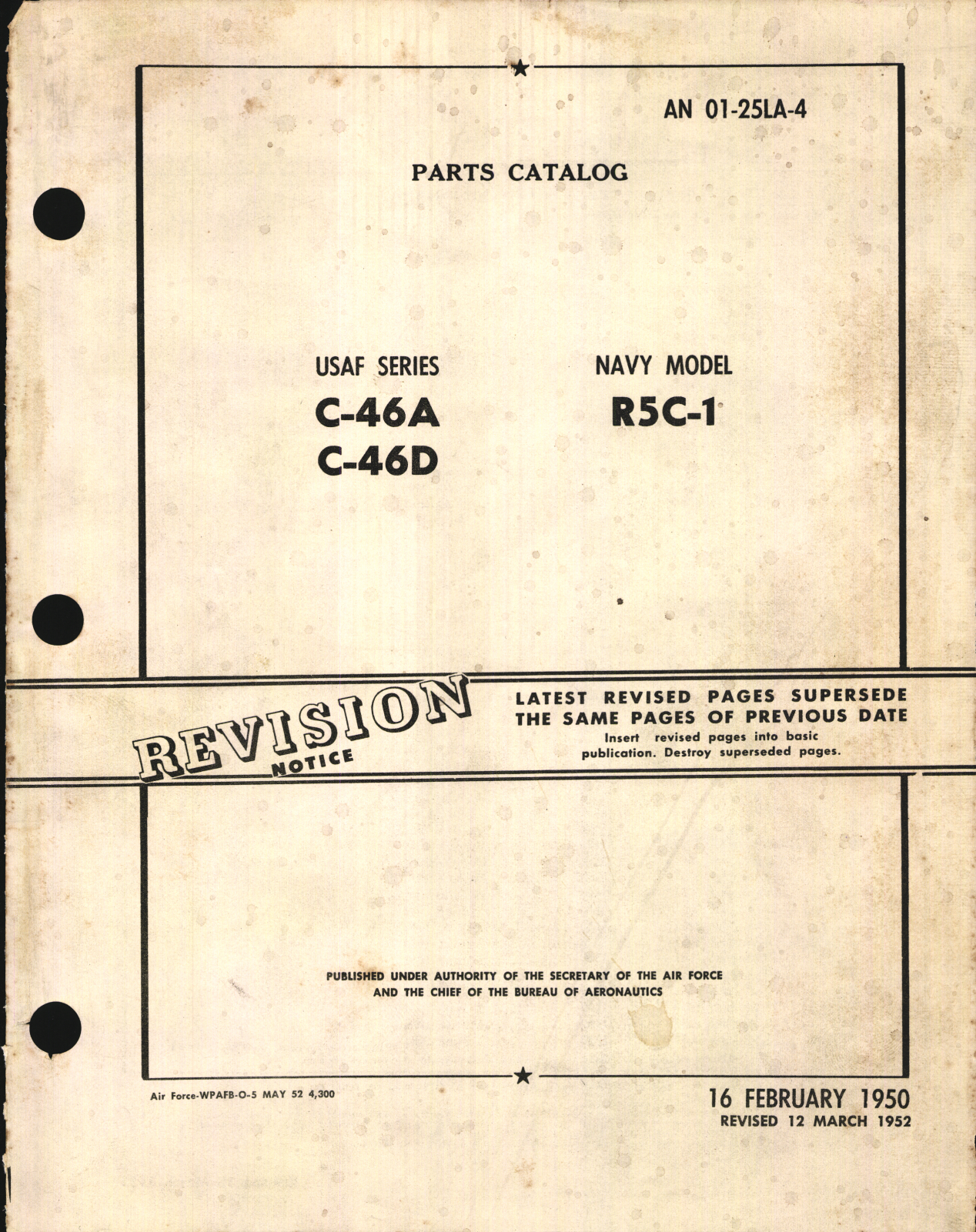 Sample page 1 from AirCorps Library document: Parts Catalog for C-46A, C-46D, and R5C-1