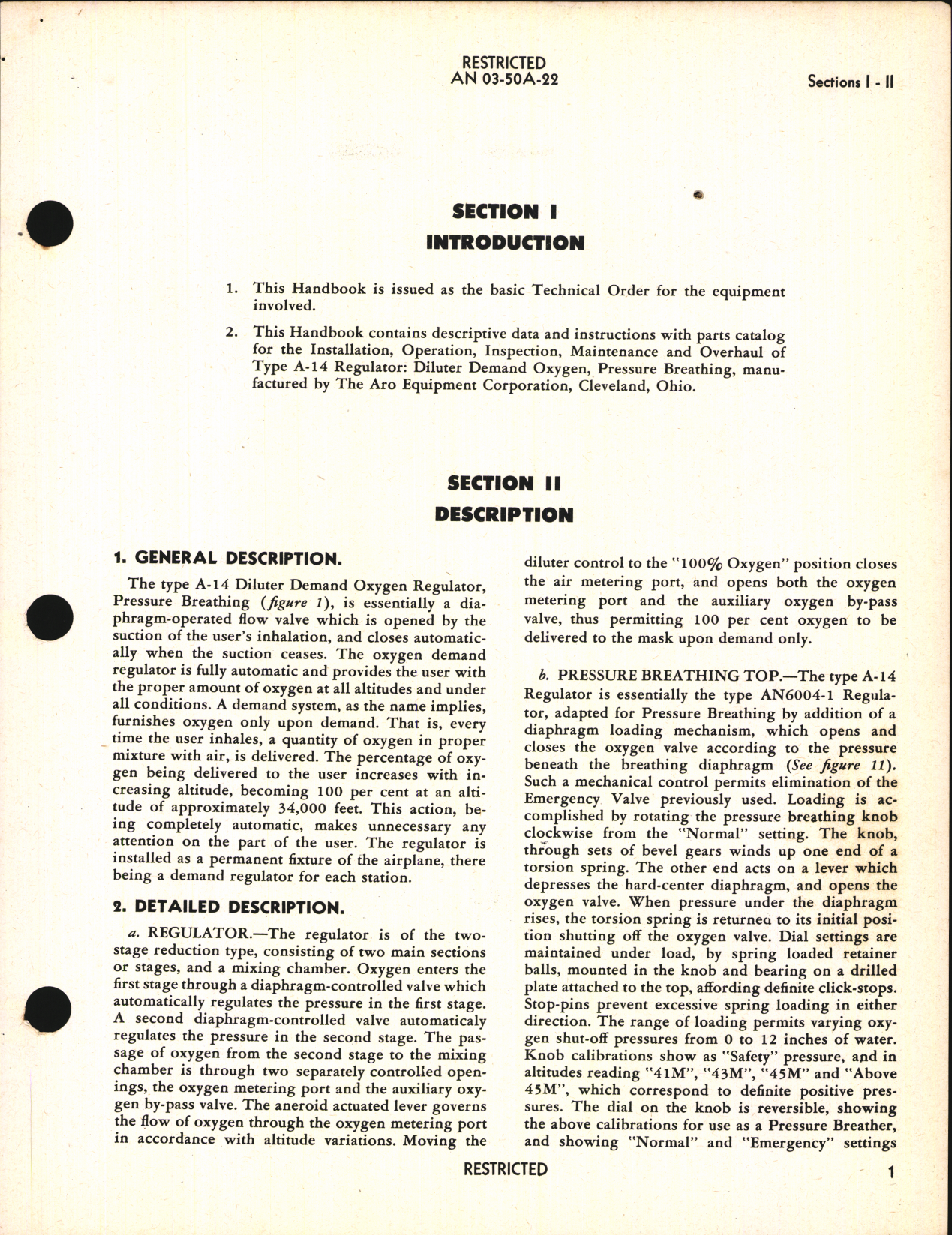 Sample page 5 from AirCorps Library document: Operation, Service and Overhaul Instructions with Parts Catalog for Diluter Demand Oxygen Regulator Type AN 6004-1