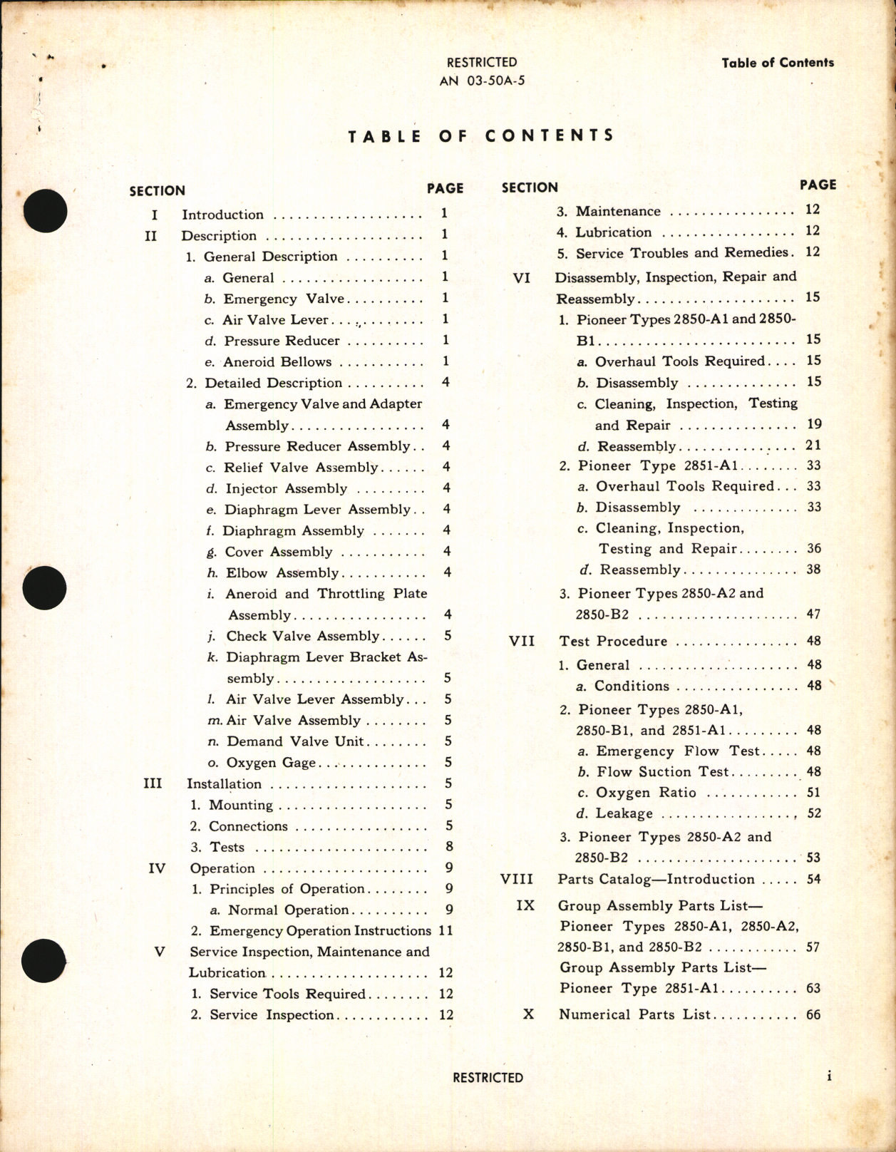 Sample page 3 from AirCorps Library document: Handbook of Instructions with Parts Catalog for Diluter Demand Oxygen Regulator