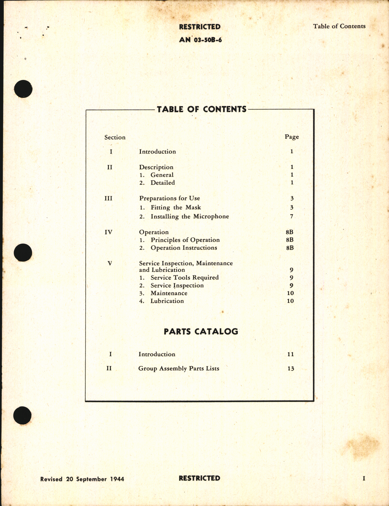 Sample page 5 from AirCorps Library document: Handbook of Instructions with Parts Catalog for Type A-14 Demand Oxygen Mask