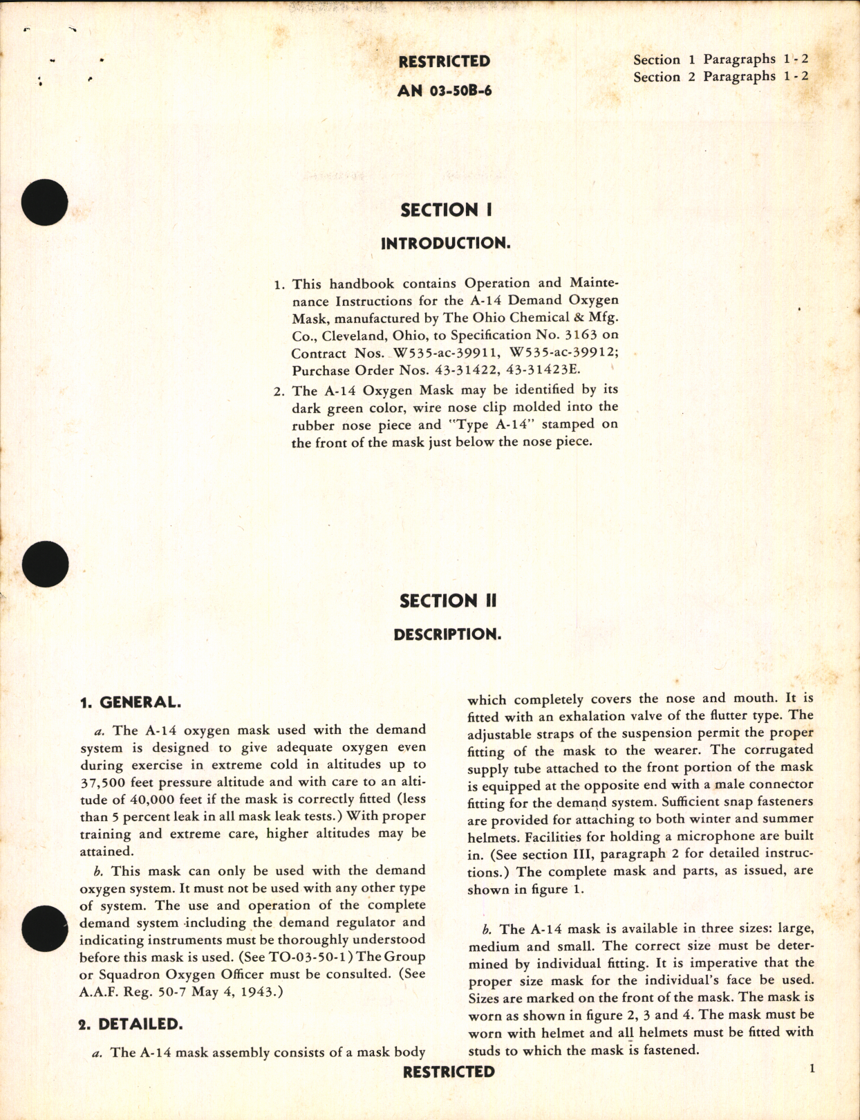 Sample page 7 from AirCorps Library document: Handbook of Instructions with Parts Catalog for Type A-14 Demand Oxygen Mask