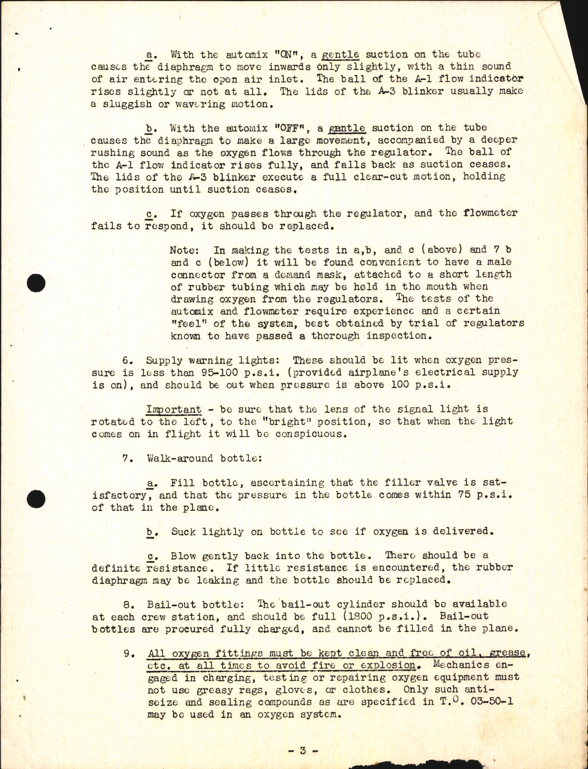 Sample page 5 from AirCorps Library document: Inspection Procedure for Demand Oxygen System in Airplanes