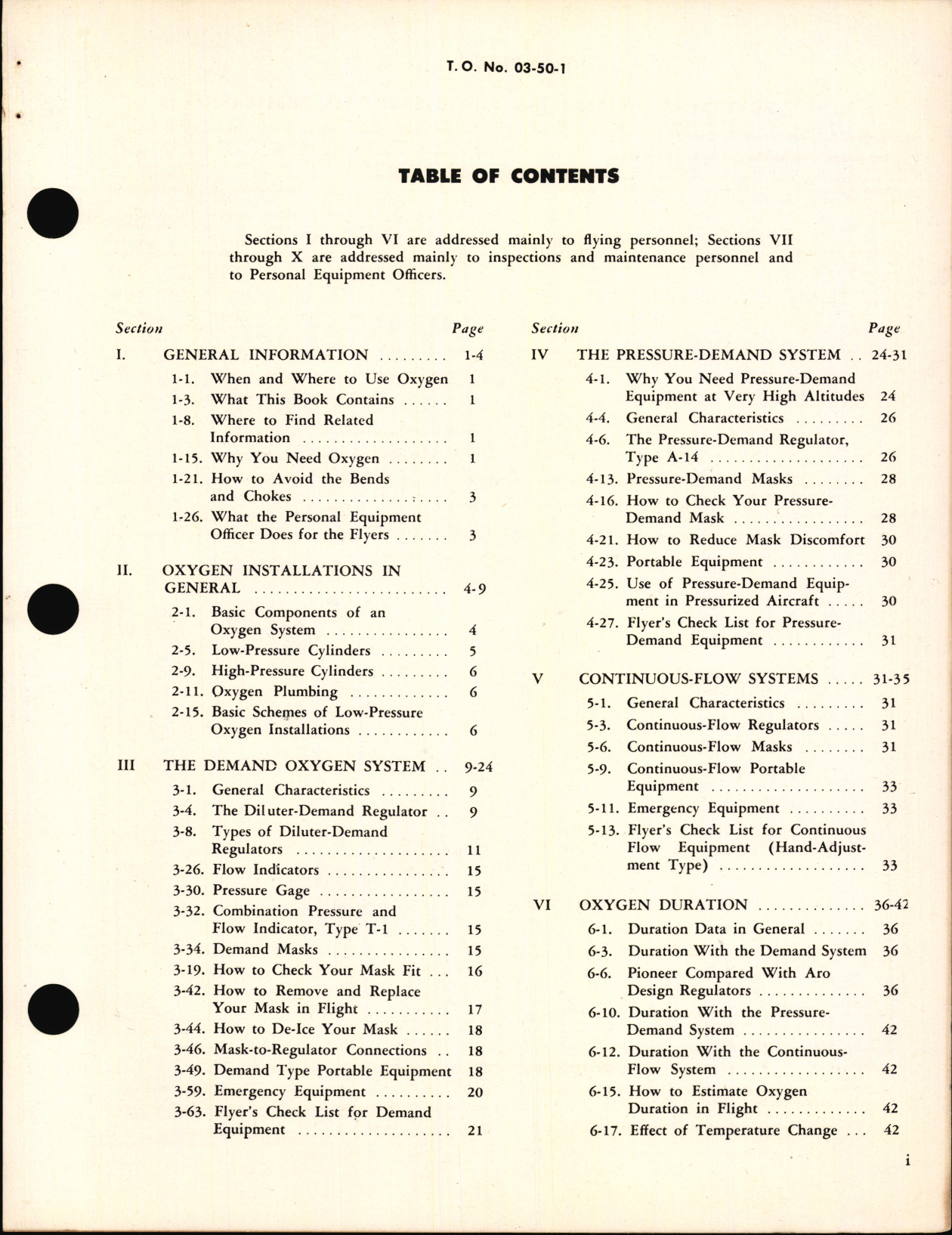 Sample page 3 from AirCorps Library document: Use and Maintenance of Oxygen Equipment