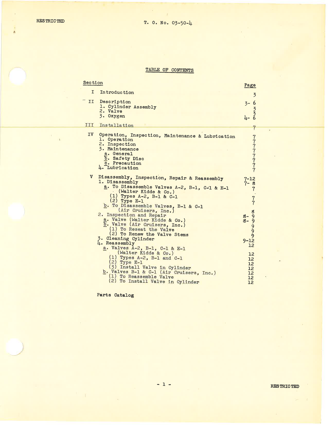 Sample page 3 from AirCorps Library document: Handbook of Instructions with Parts Catalog for Oxygen Cylinders