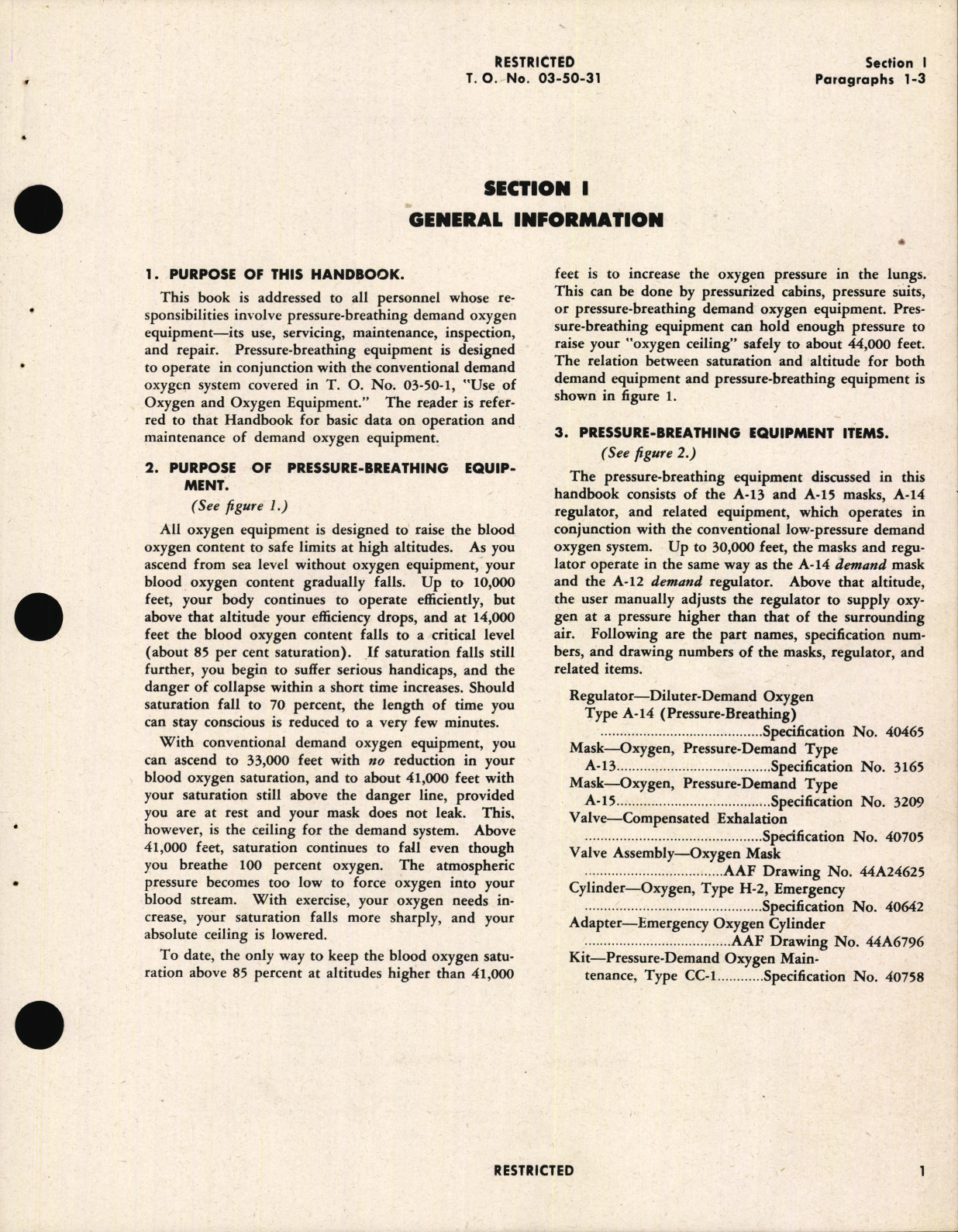 Sample page 5 from AirCorps Library document: Handbook on Pressure-Breathing Demand Oxygen Equipment