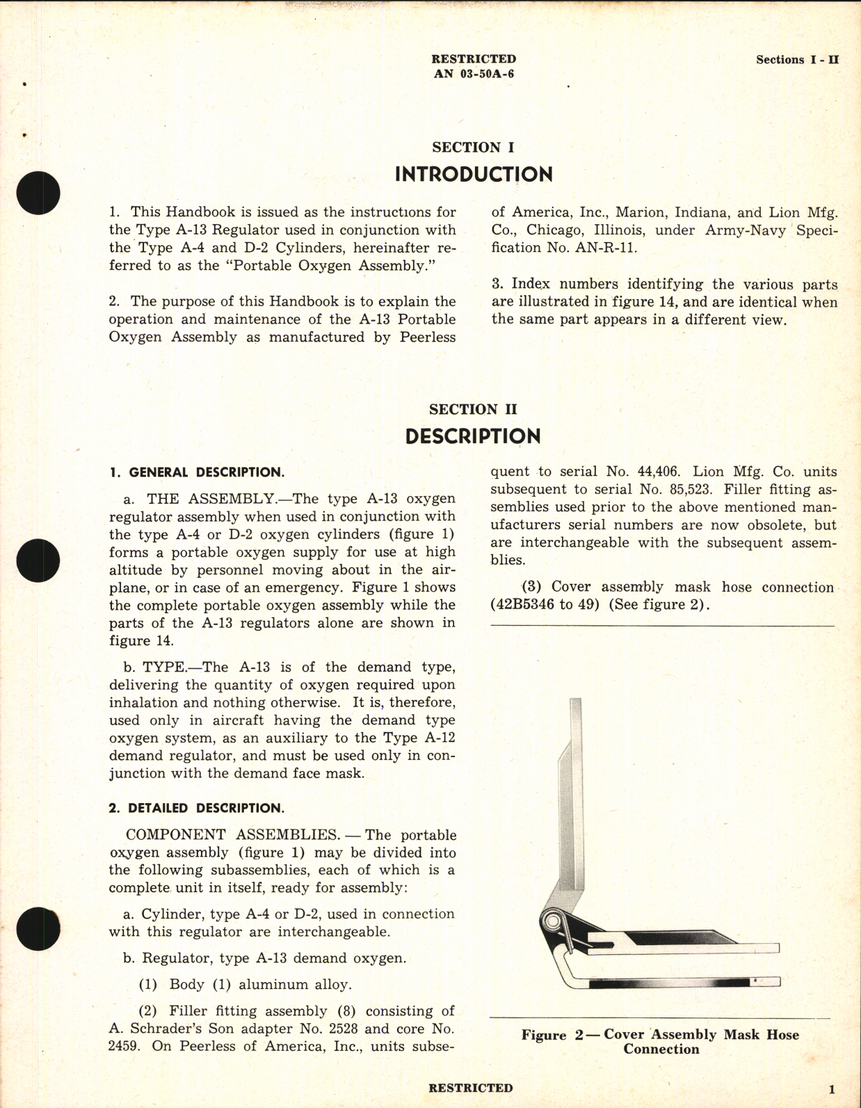 Sample page 5 from AirCorps Library document: Handbook of Instructions with Parts Catalog for Type A-13 Portable Oxygen Demand Regulator