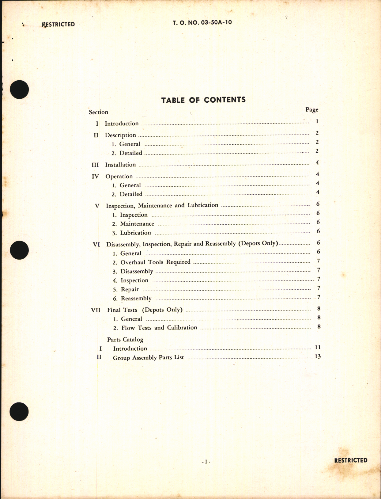 Sample page 3 from AirCorps Library document: Handbook of Instructions with Parts Catalog for Type A-11 Oxygen Regulators