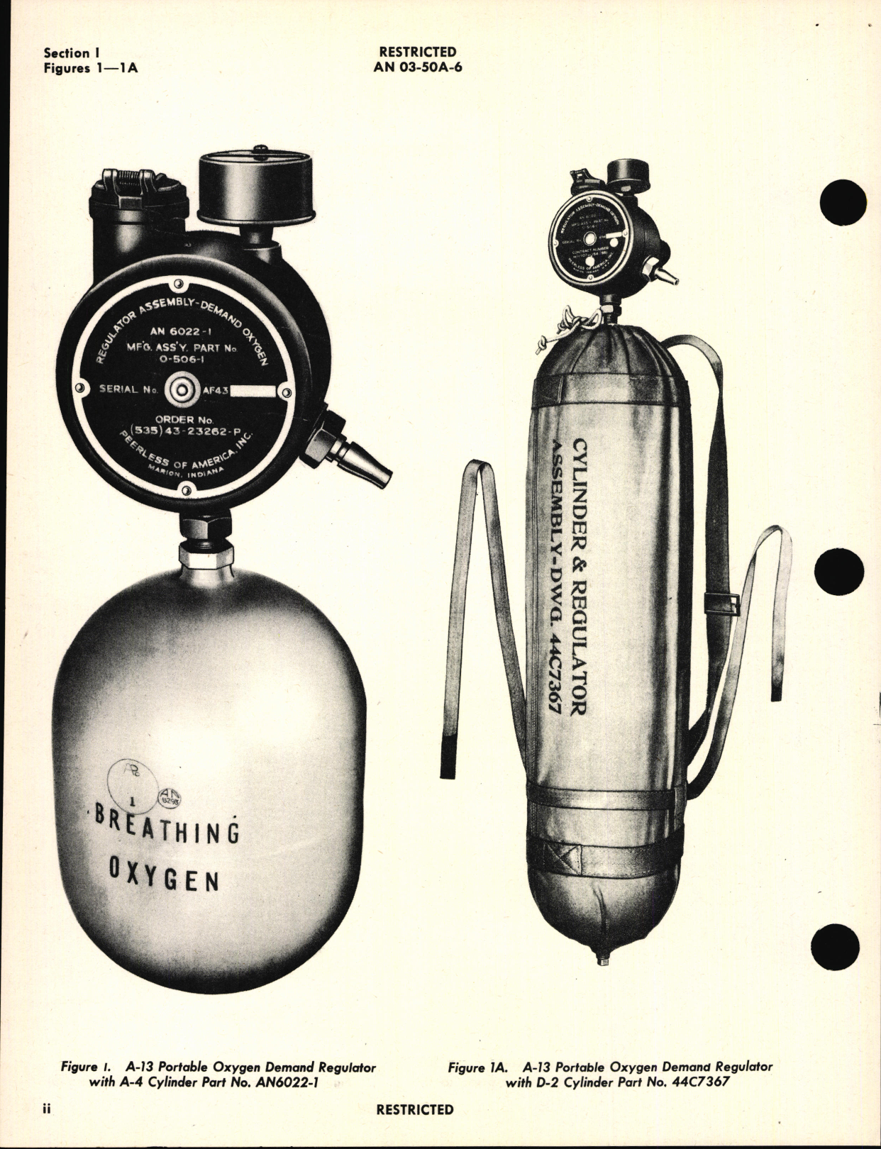 Sample page 5 from AirCorps Library document: Operation, Service and Overhaul Instructions with Parts Catalog for Portable Oxygen Demand Regulator Type A-13