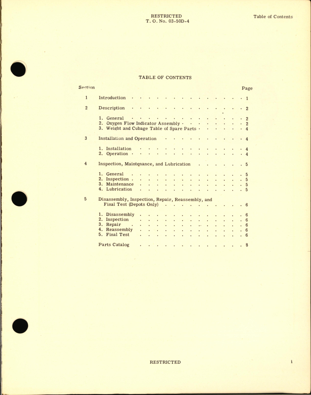 Sample page 3 from AirCorps Library document: Operation, Service and Overhaul Instructions with Parts Catalog for Oxygen Flow Indicator Type A-3