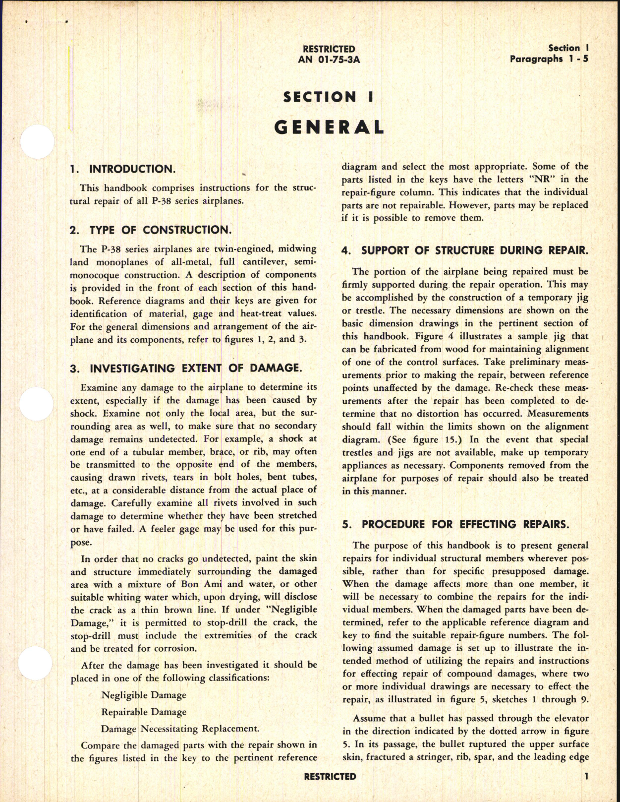 Sample page 7 from AirCorps Library document: Structural Repair Instructions for P-38 Series through P-38J-25, F-4 and F-5 Series