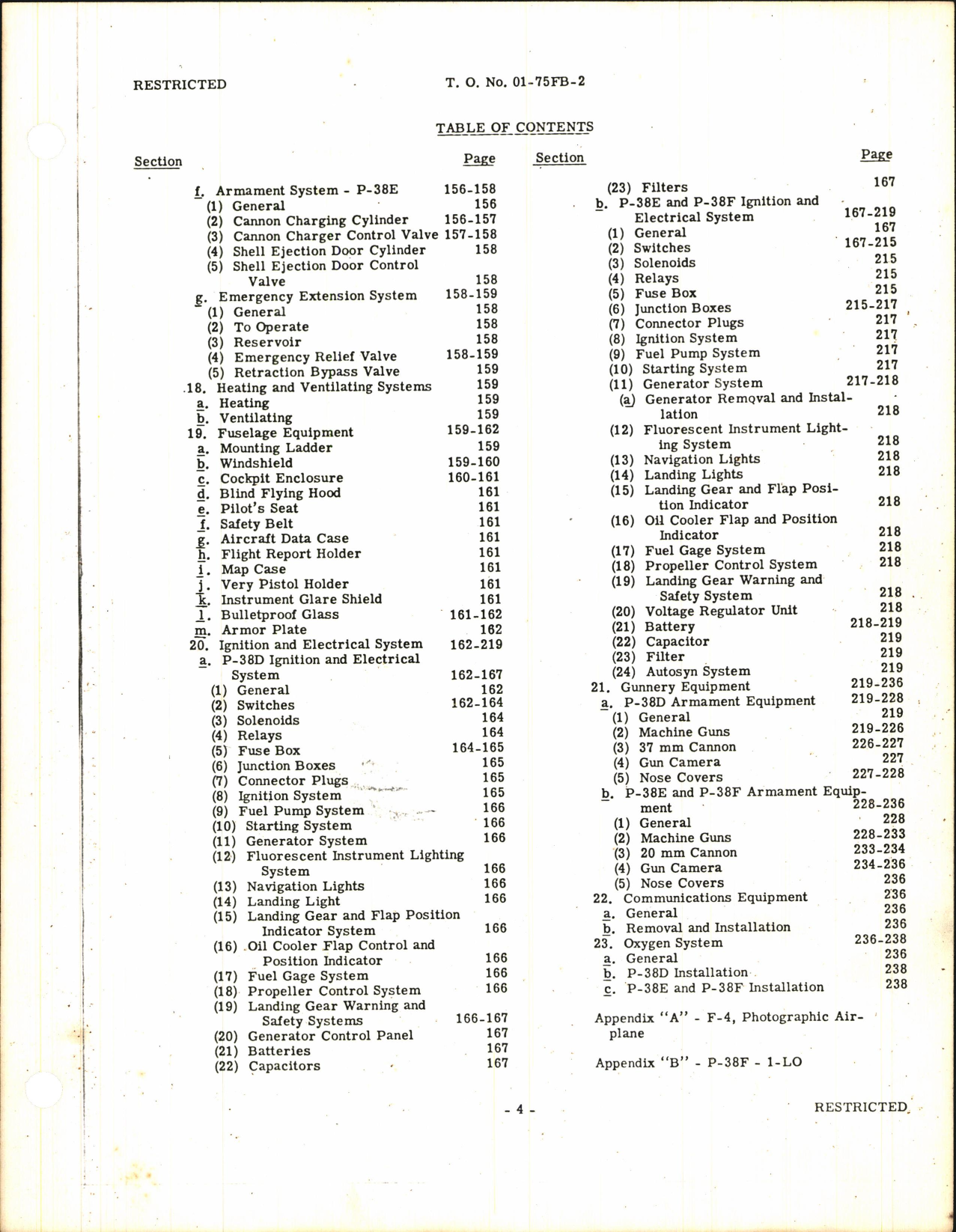 Sample page 6 from AirCorps Library document: Service Instructions for P-38D, E, F, F-1, and F-4 Airplanes