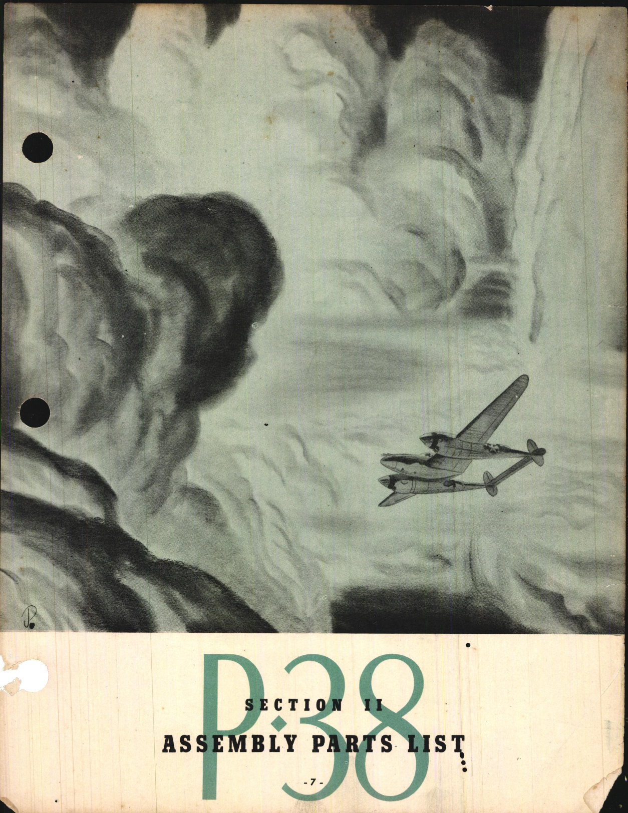 Sample page 1 from AirCorps Library document: P-38 Assembly Parts List (Section II) and Numerical Parts List (Section III)