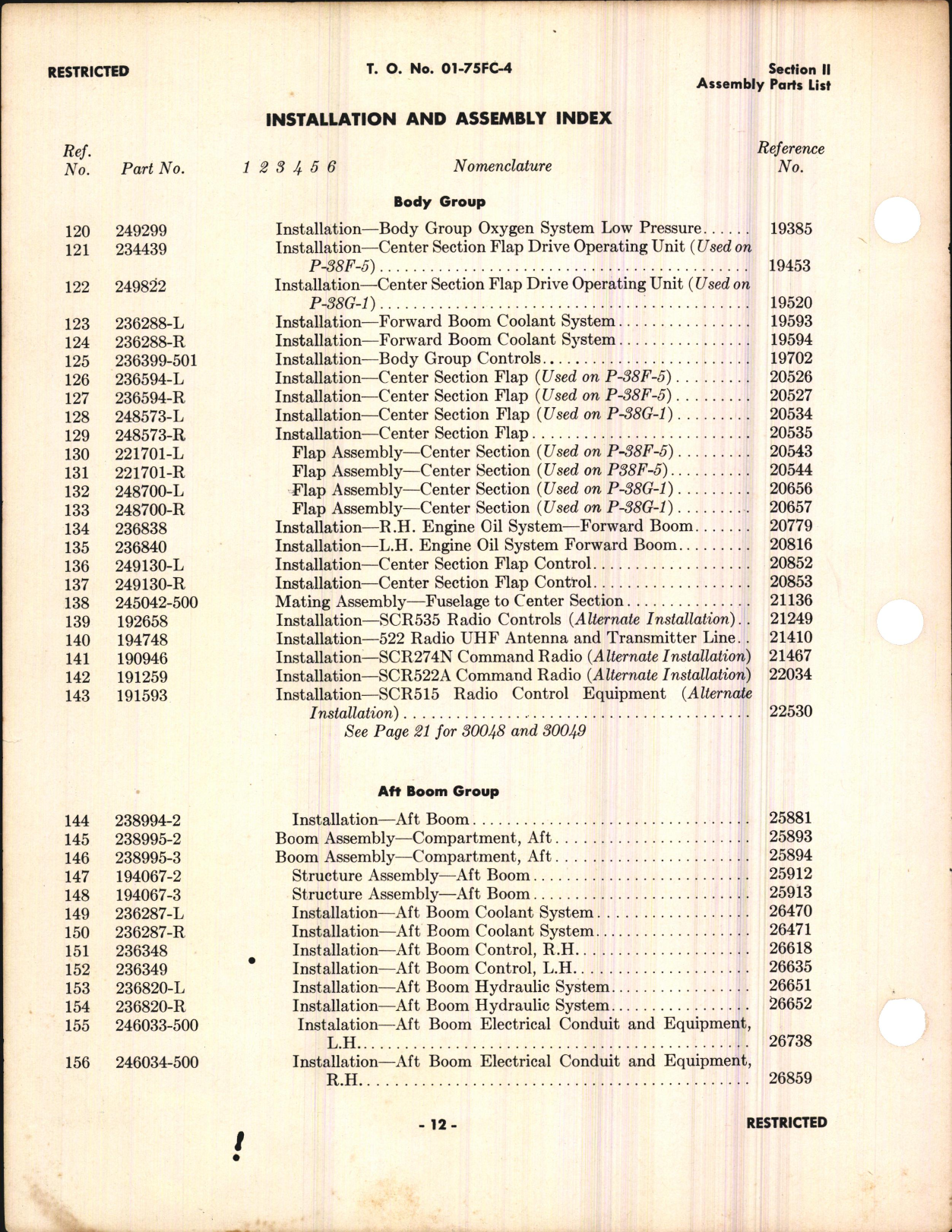 Sample page 8 from AirCorps Library document: P-38 Assembly Parts List (Section II) and Numerical Parts List (Section III)