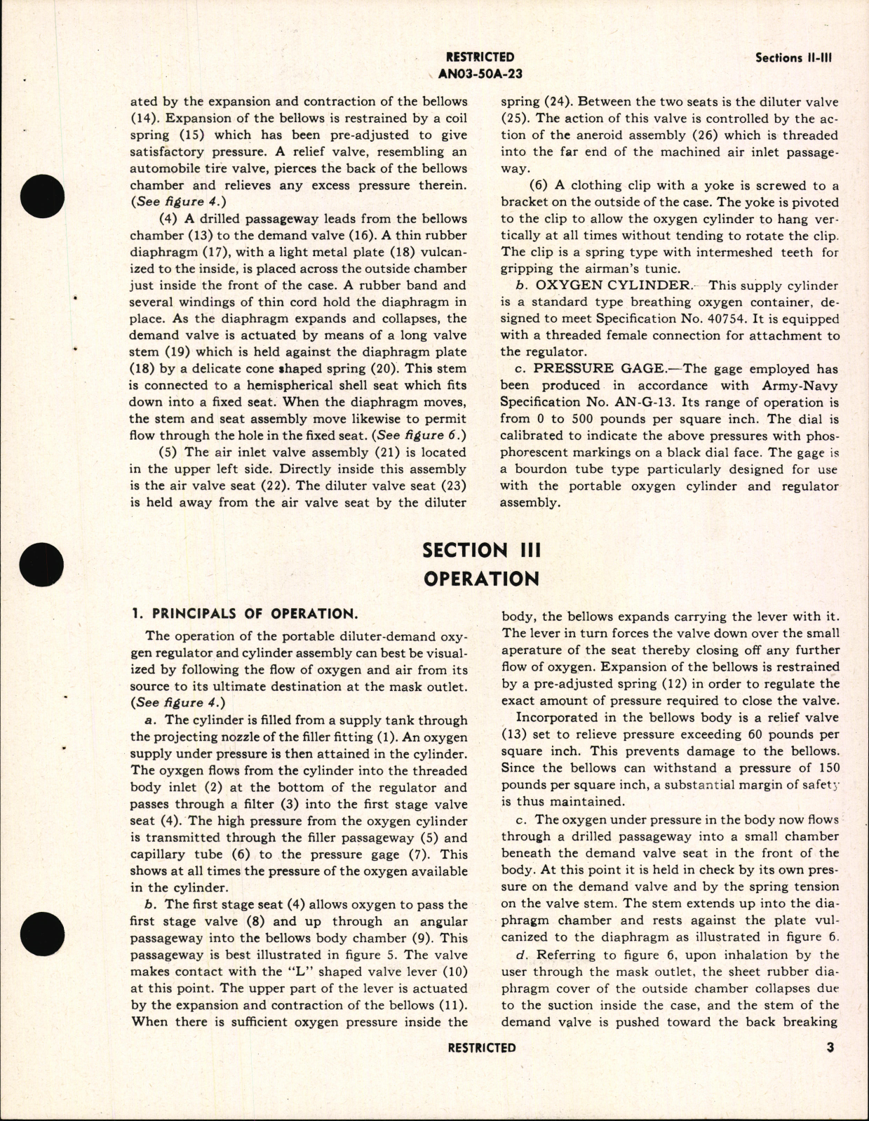 Sample page 7 from AirCorps Library document: Operation, Service and Overhaul Instructions for Portable Diluter Demand Oxygen Regulator Type A-15