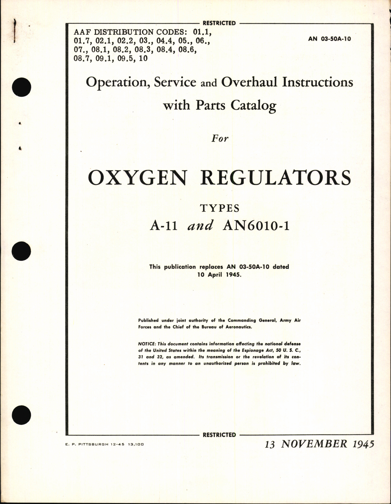Sample page 7 from AirCorps Library document: Handbook of Operation, Service, and Overhaul Instructions with Parts Catalog for Oxygen Regulators