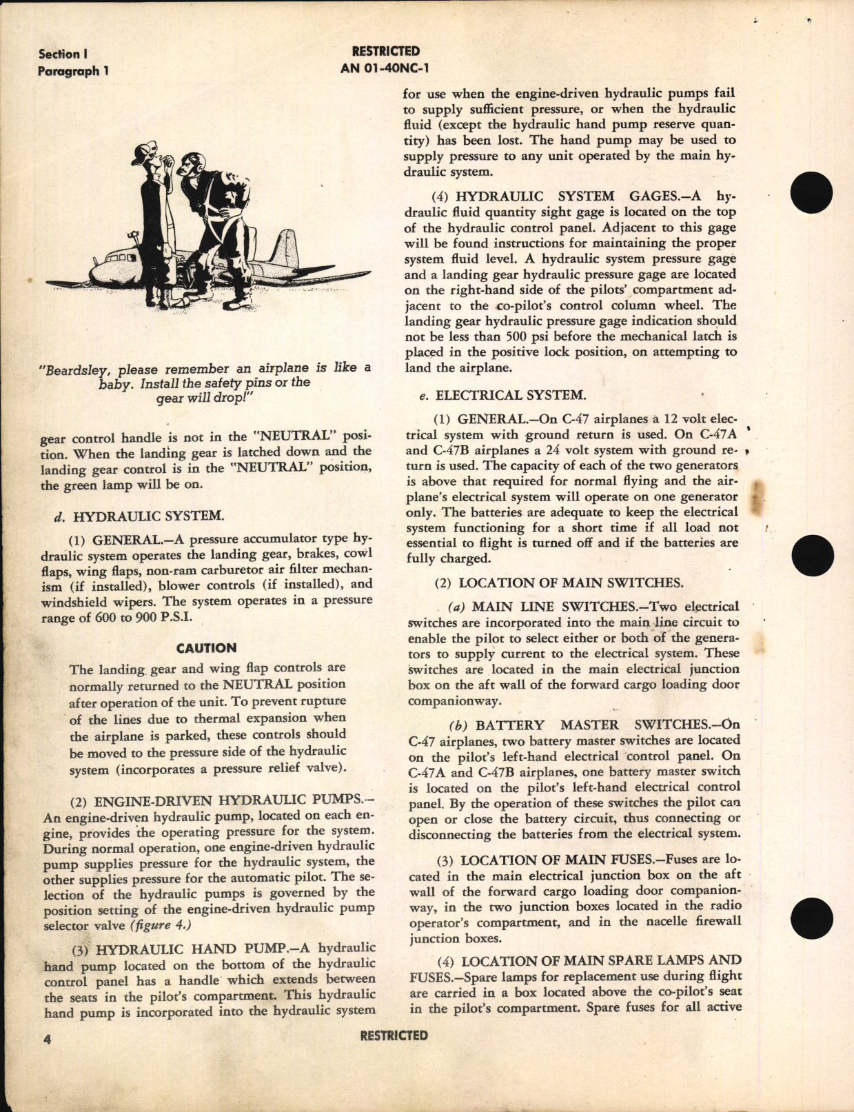 Sample page 8 from AirCorps Library document: Pilot's Flight Operating Instructions for C-47, C-47A, C-47B, R4D-1, R4D-5, and R4D-6