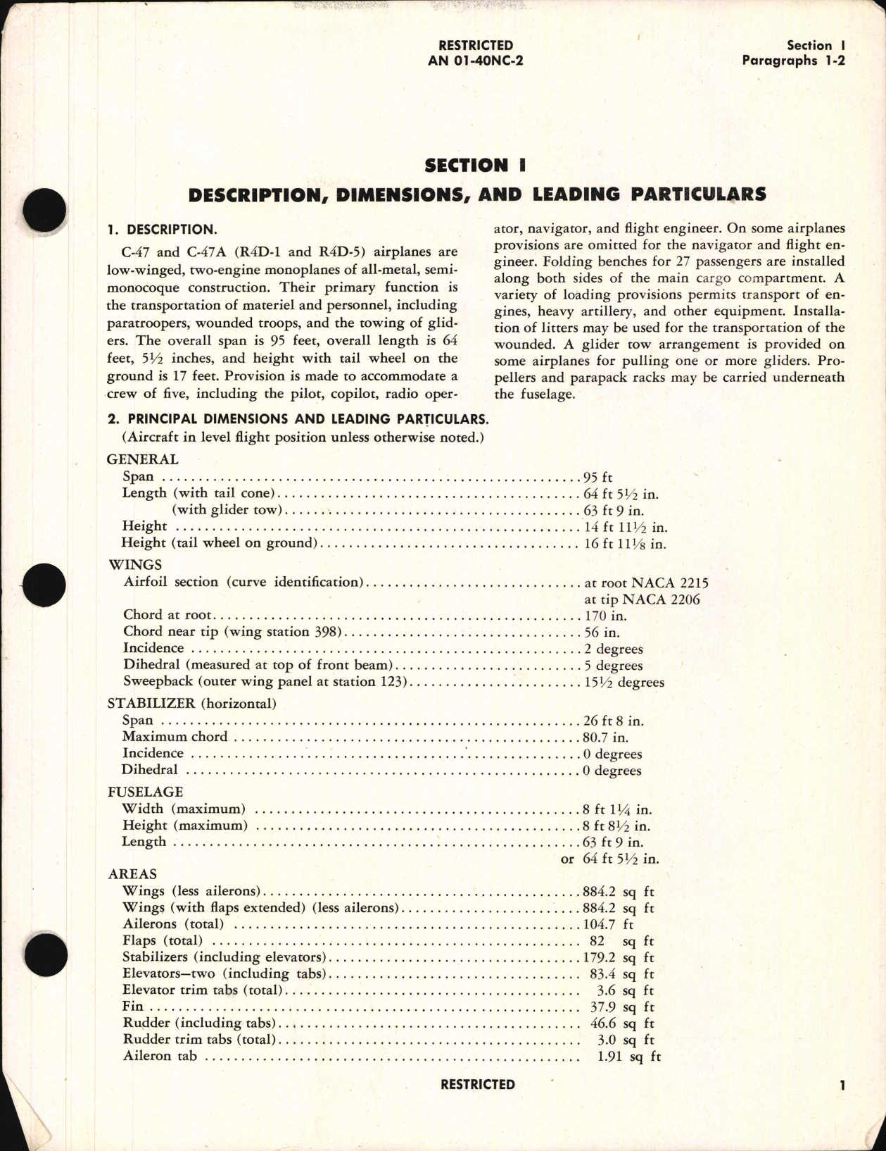 Sample page 7 from AirCorps Library document: Erection and Maintenance Instructions for C-47, C-47A, R4D-1, and R4D-5