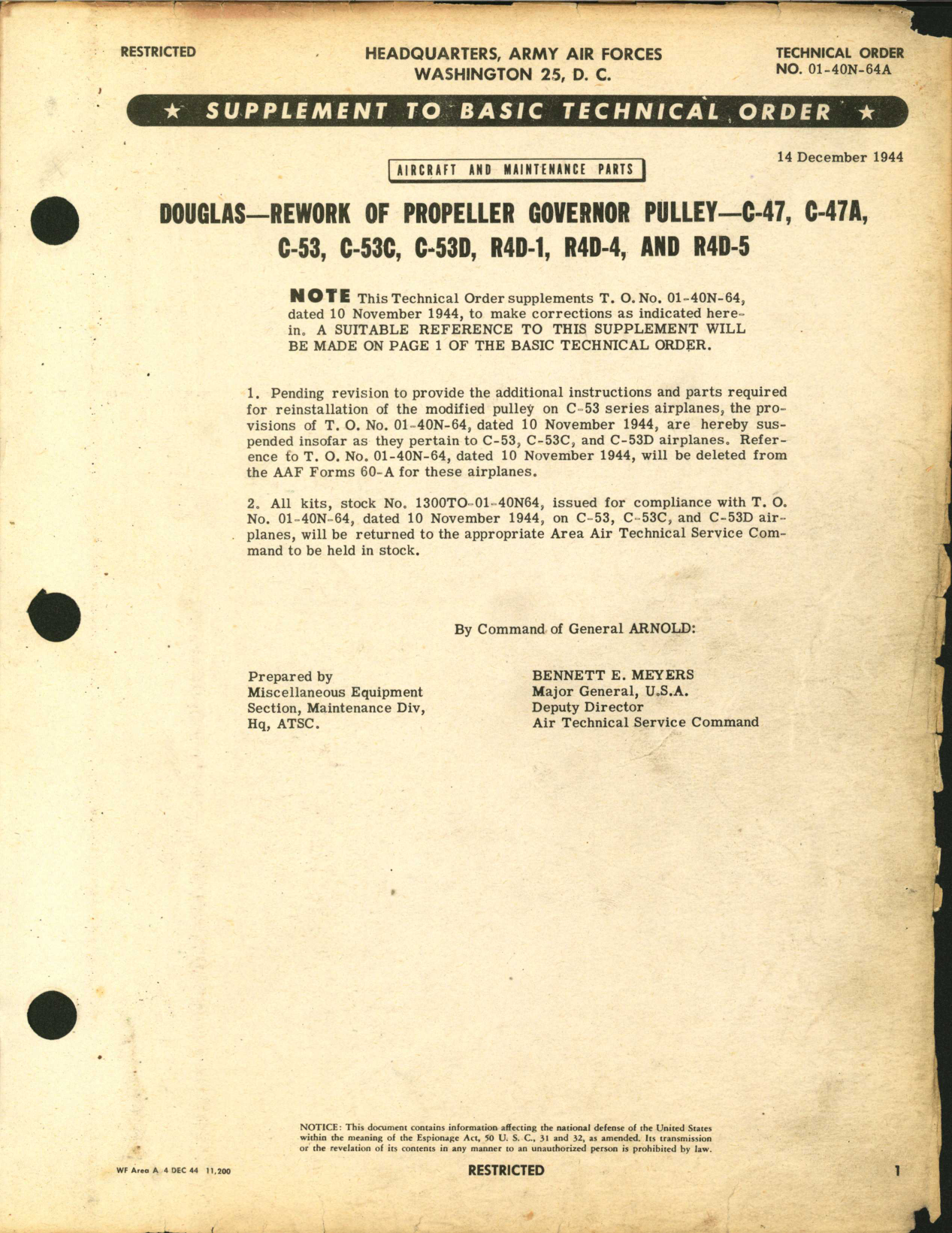 Sample page 1 from AirCorps Library document: Rework of Propeller Governor Pulley