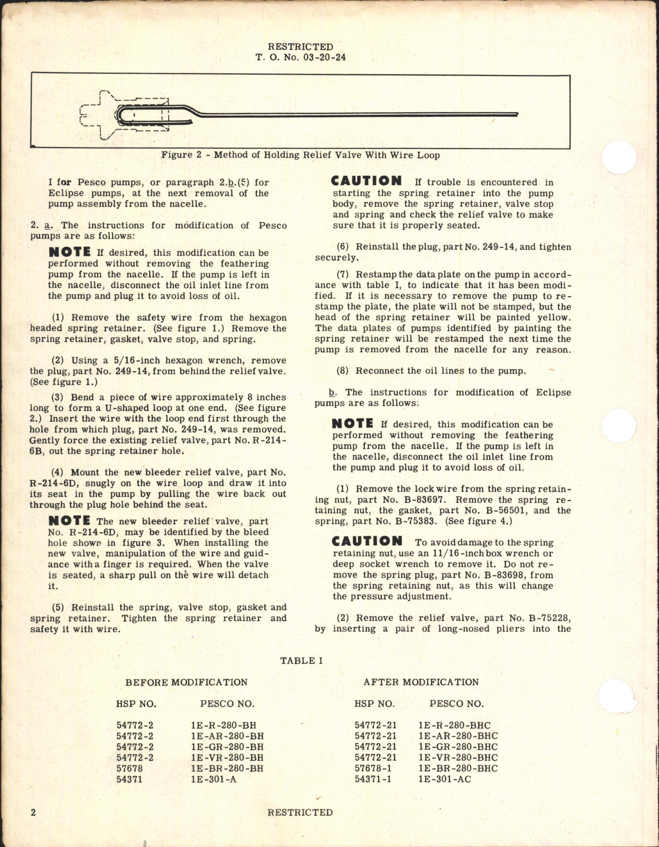 Sample page  2 from AirCorps Library document: Propellers and Accessories; Modification of Propeller Feathering Pumps