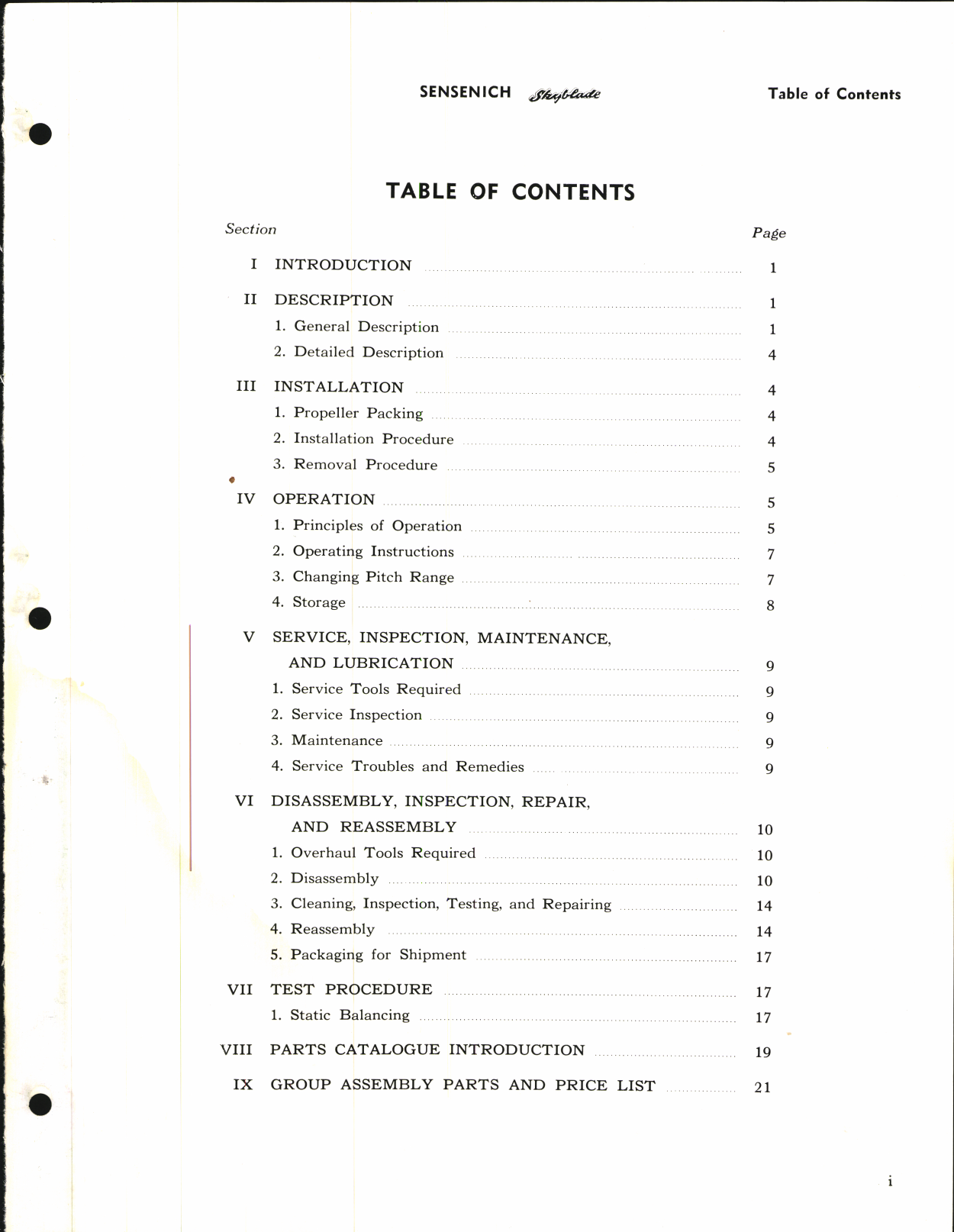 Sample page 3 from AirCorps Library document: Handbook of Instructions and Parts Catalog for Hydraulically Operated Controllable Pitch Propeller