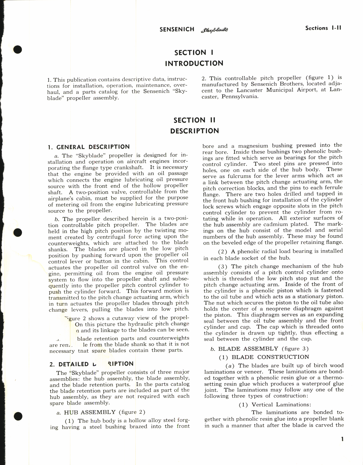 Sample page 5 from AirCorps Library document: Handbook of Instructions and Parts Catalog for Hydraulically Operated Controllable Pitch Propeller