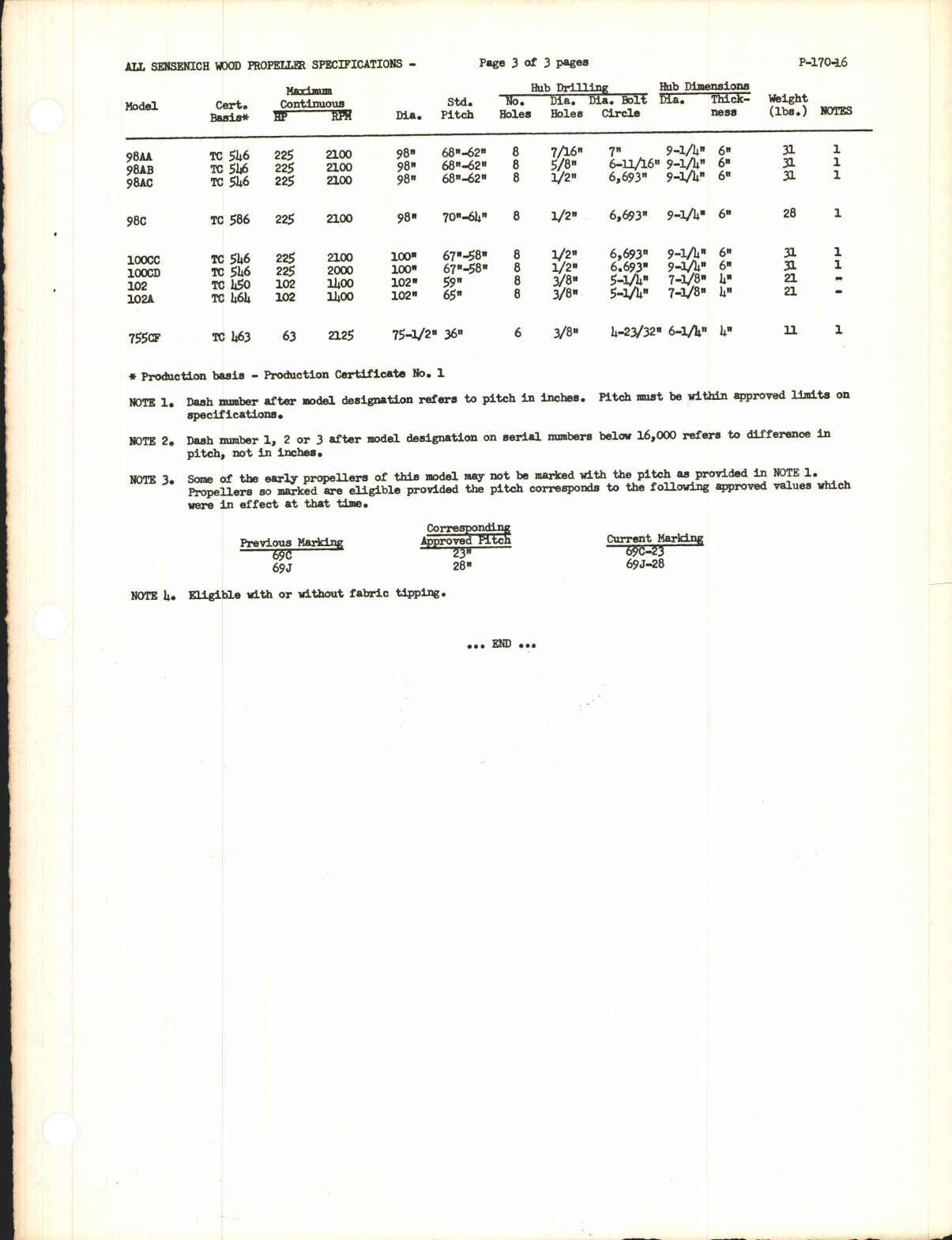 Sample page  3 from AirCorps Library document: All Wood Propellers
